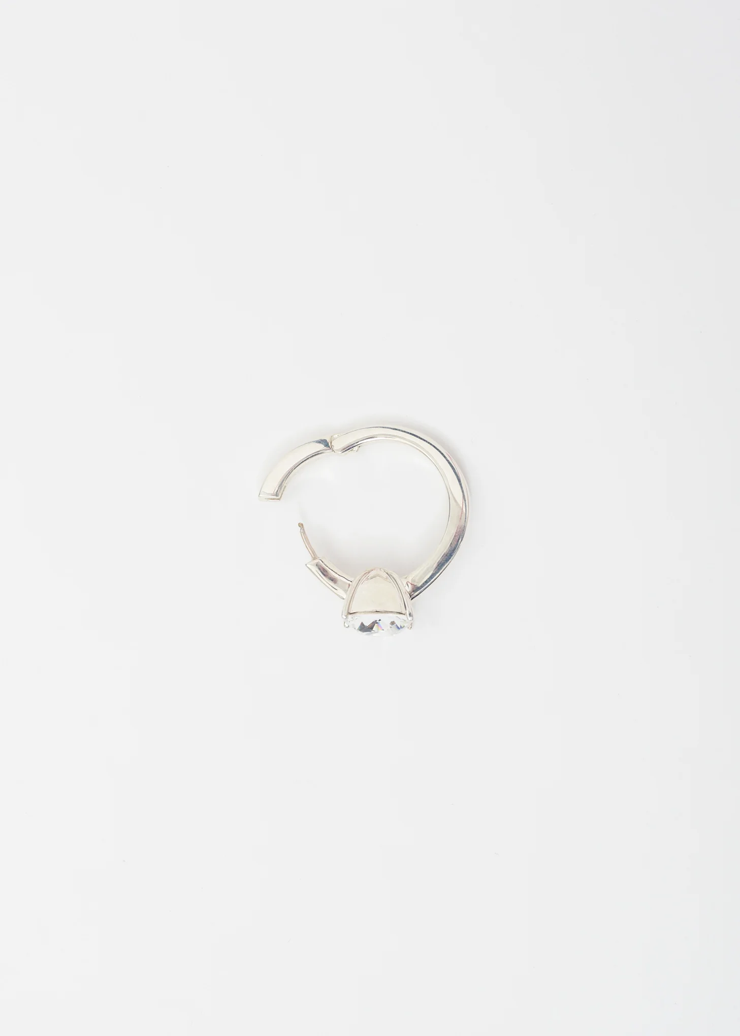 Silver Solitaire Earring - Image 3