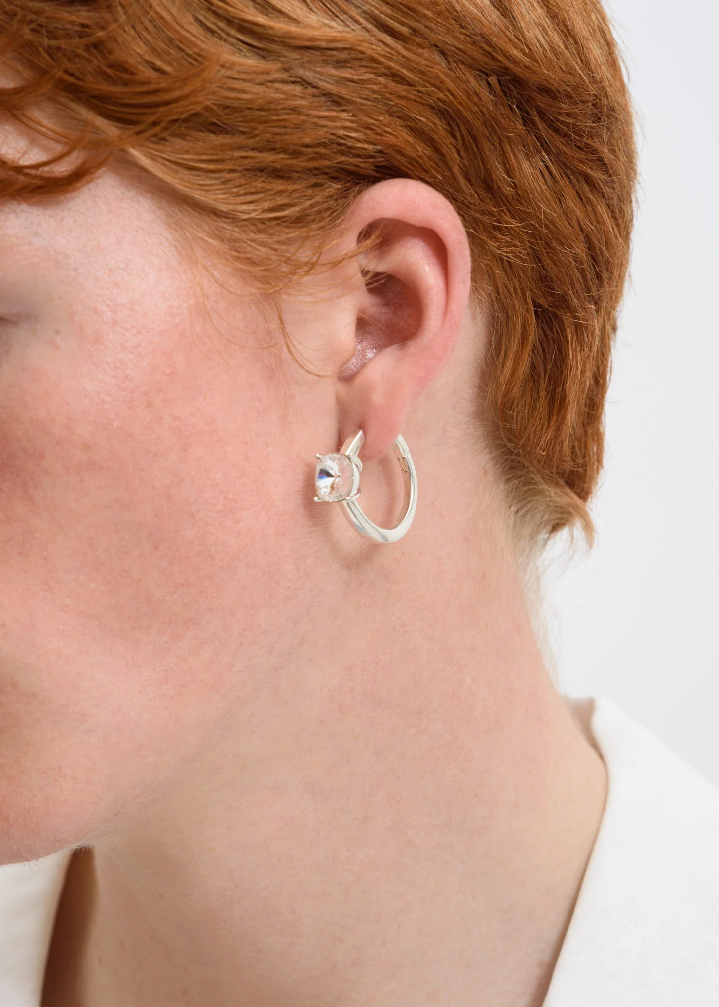 Silver Solitaire Earring - Image 2