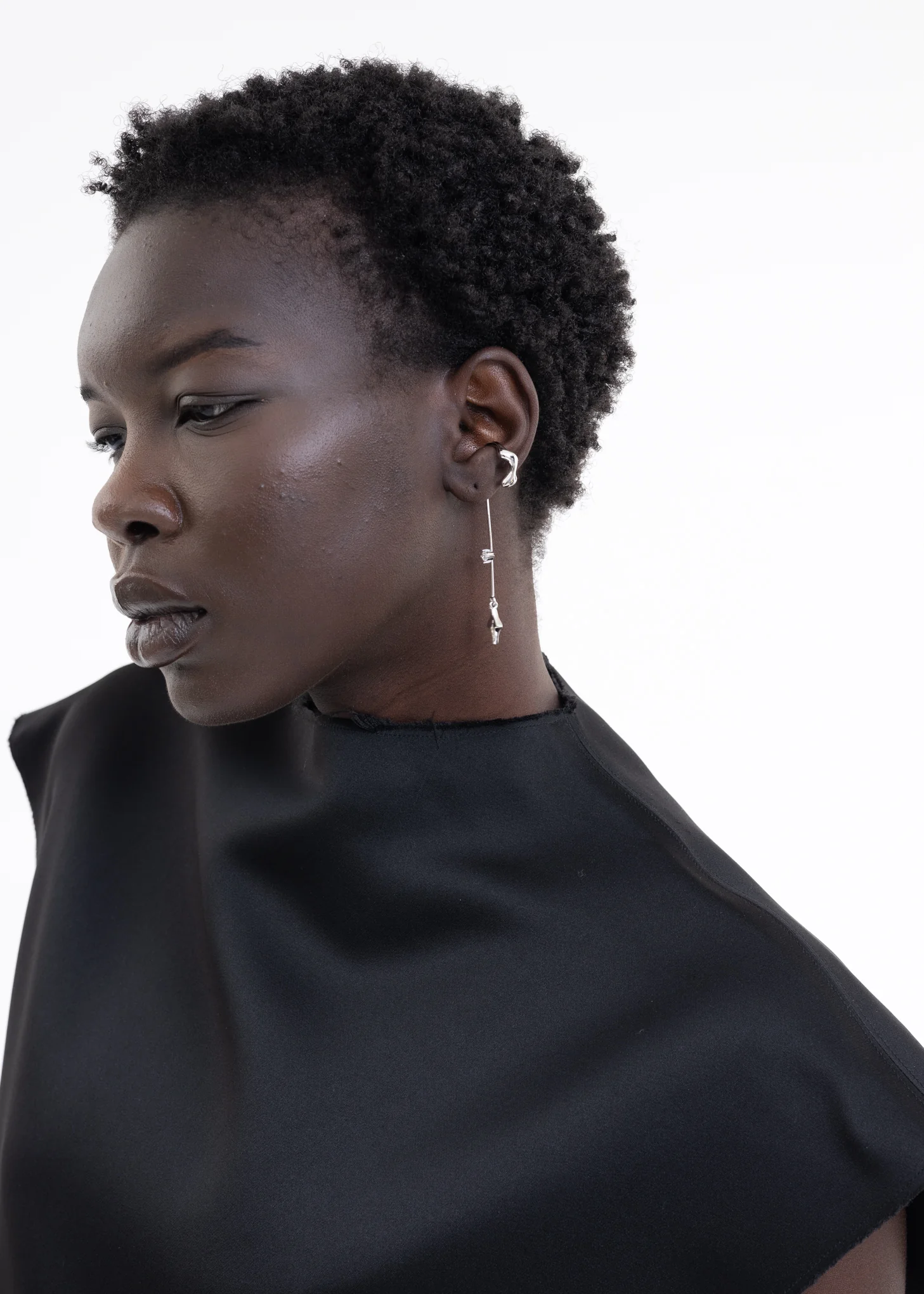 Silver Star and Diamond Ear Cuff - Image 2