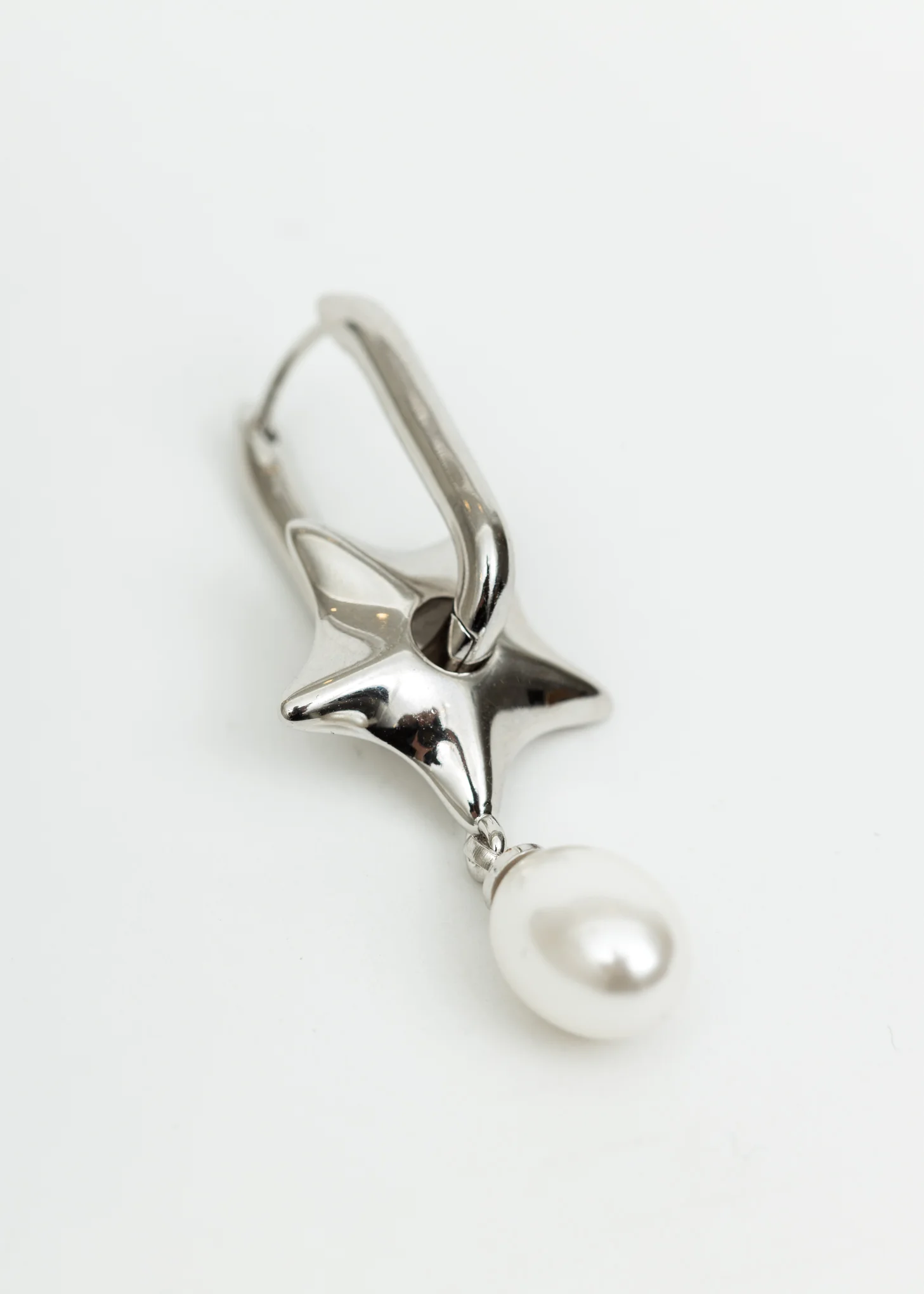 Silver Star and Pearl Earring - Single - Image 4