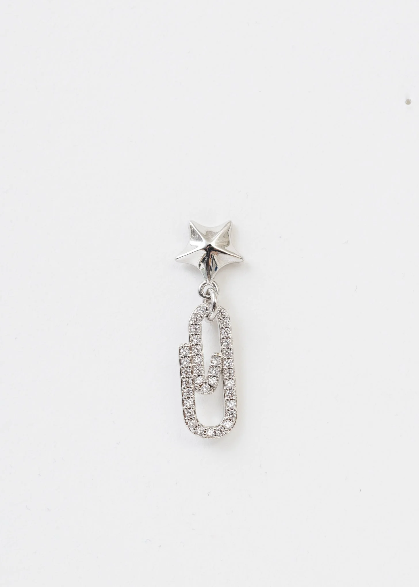 Silver Star And Pin Earring - Single