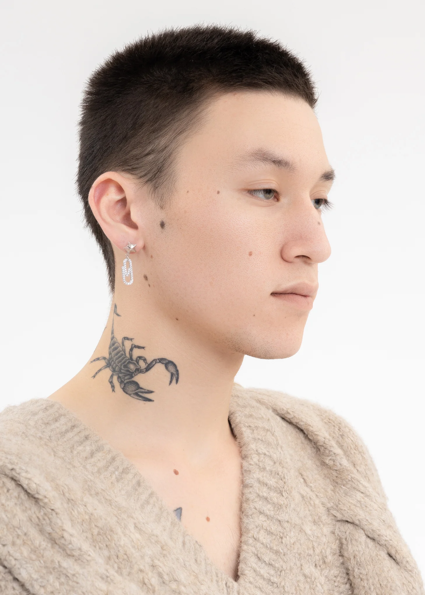 Silver Star And Pin Earring - Single - Image 3