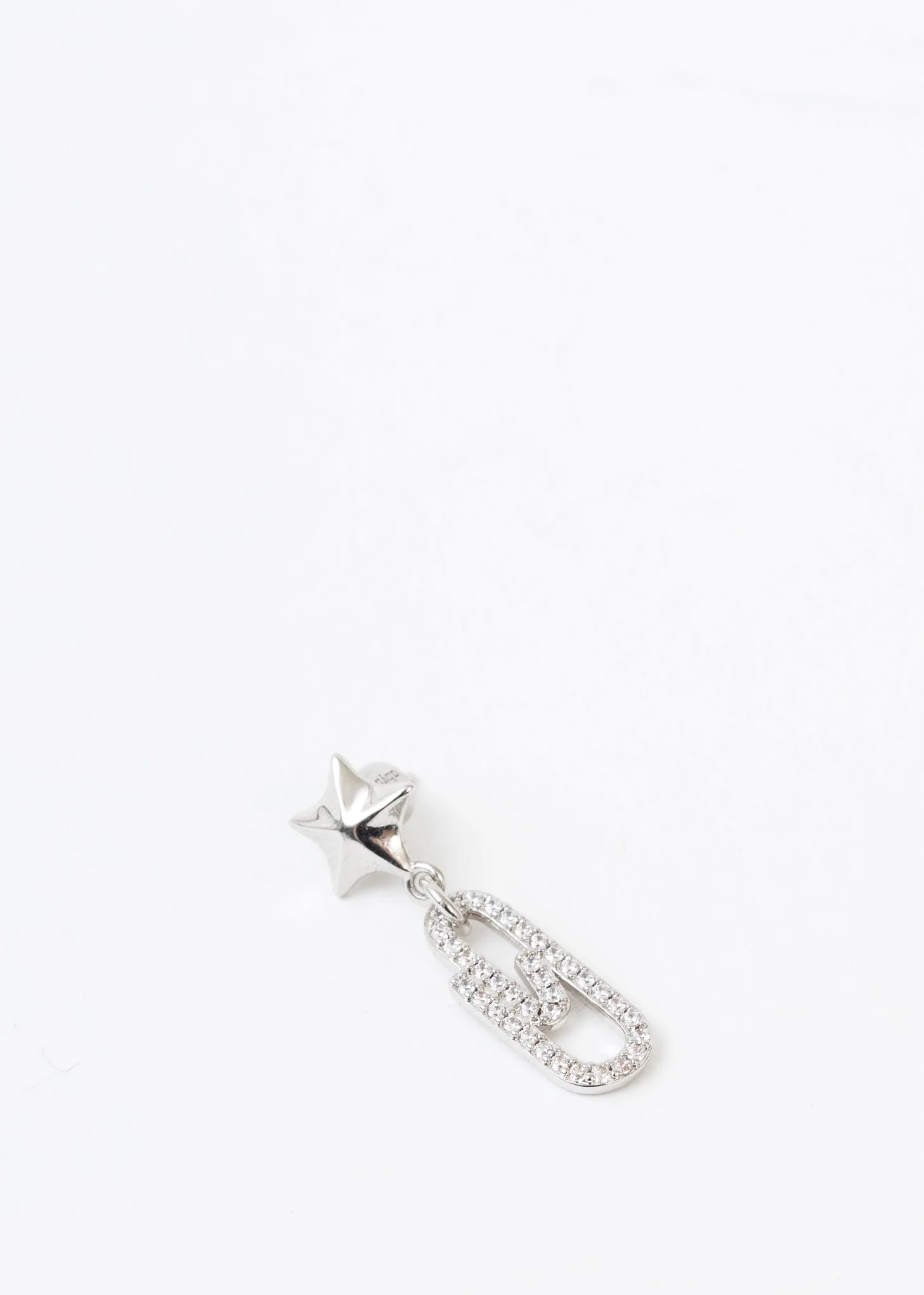 Silver Star And Pin Earring - Single - Image 4