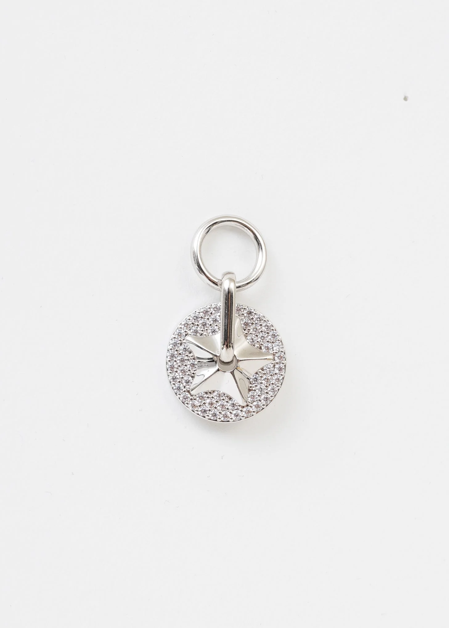 Silver Star Coin Earring - Single