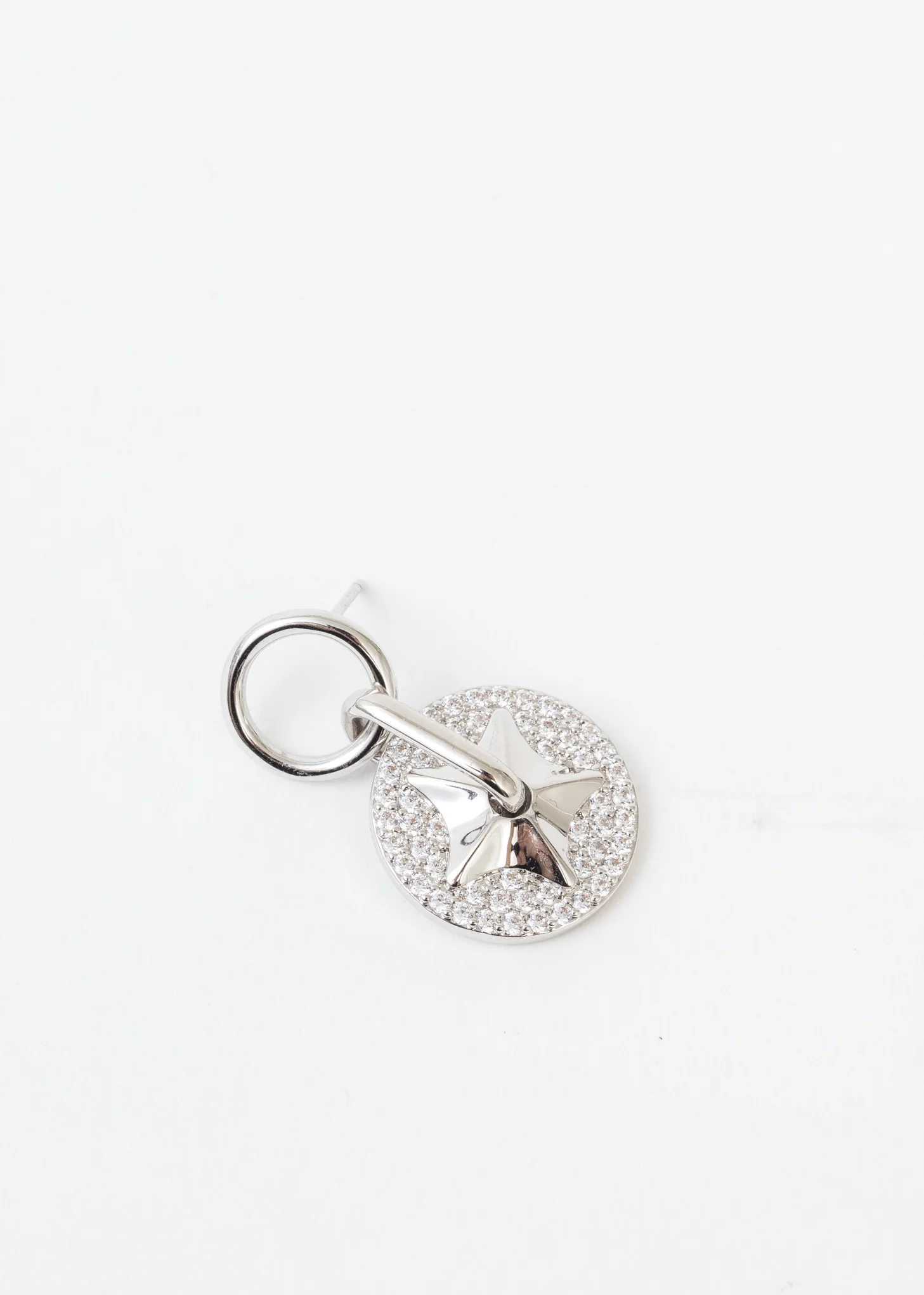 Silver Star Coin Earring - Single - Image 4