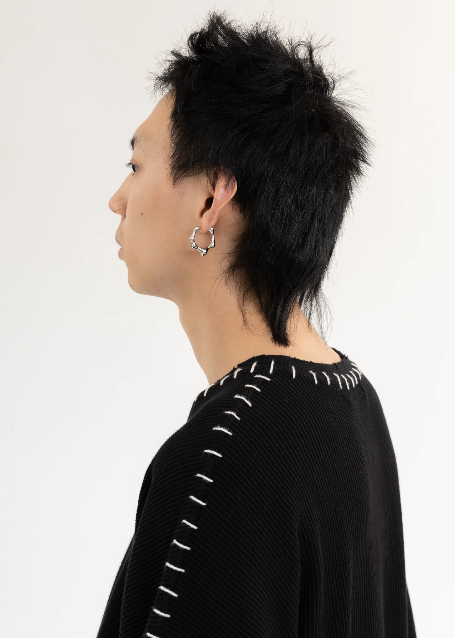 Silver Star Light Round Earring - Single - Image 3