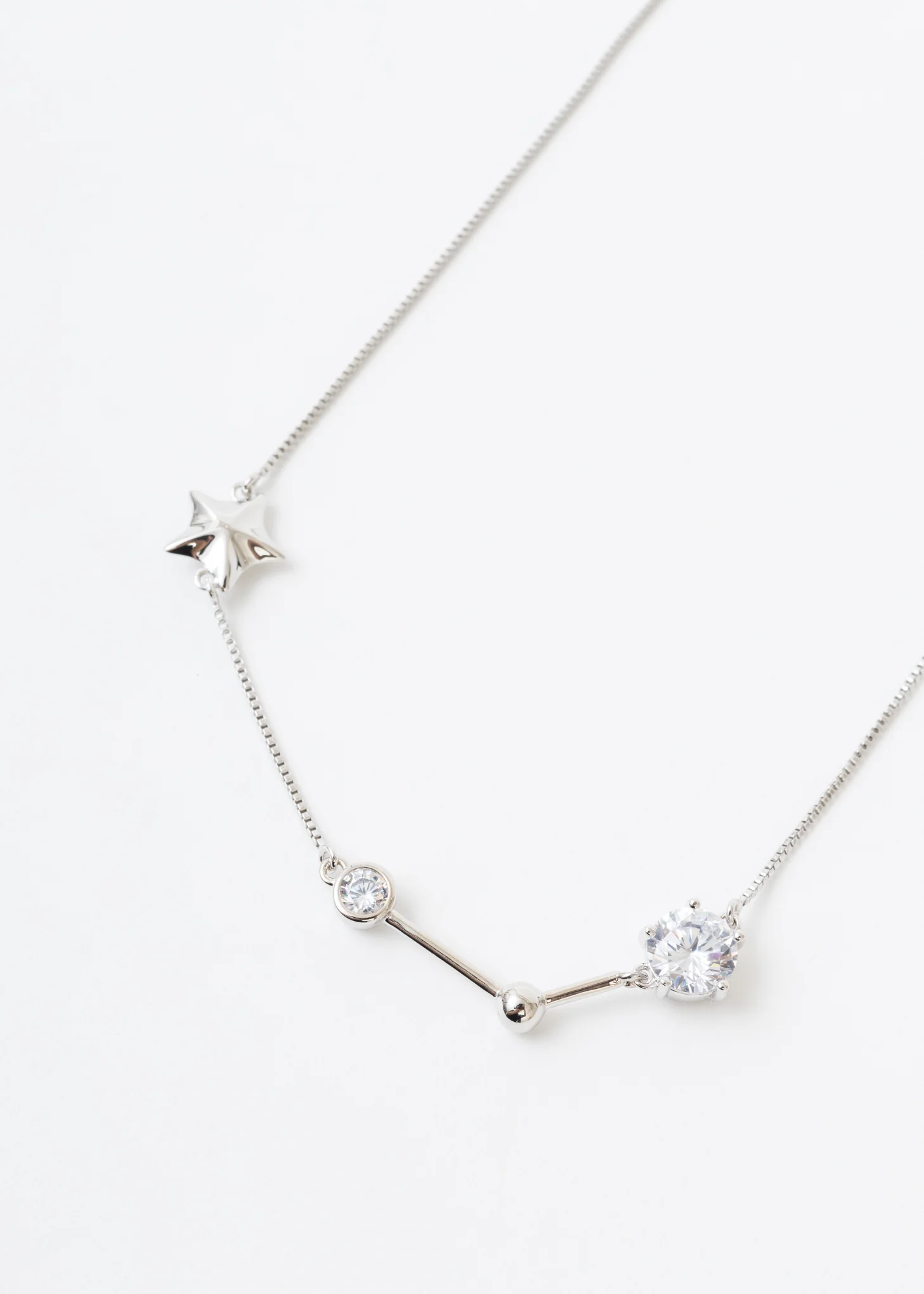 Silver Star Light  Necklace