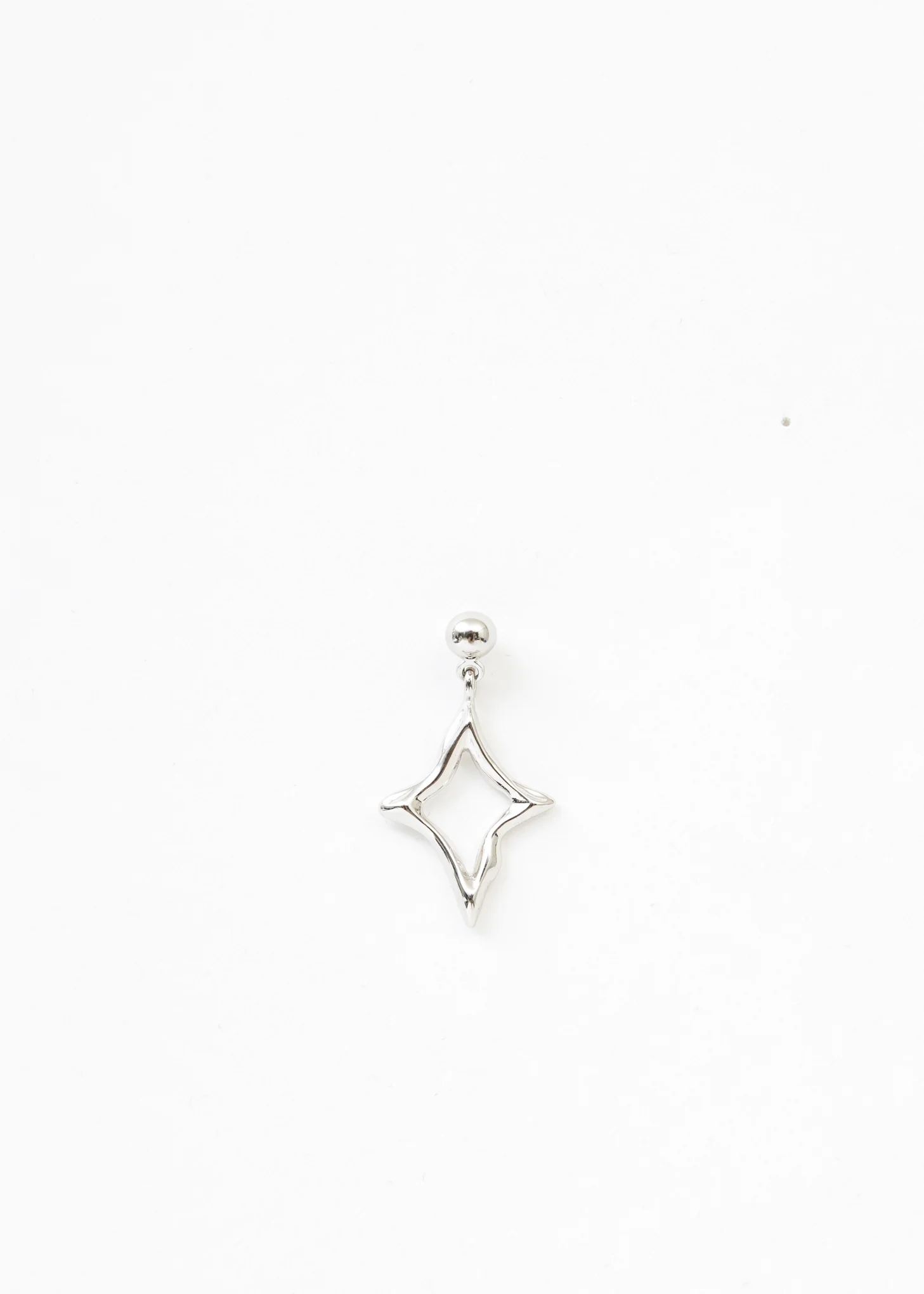 Silver Little Star Line Earring - Single