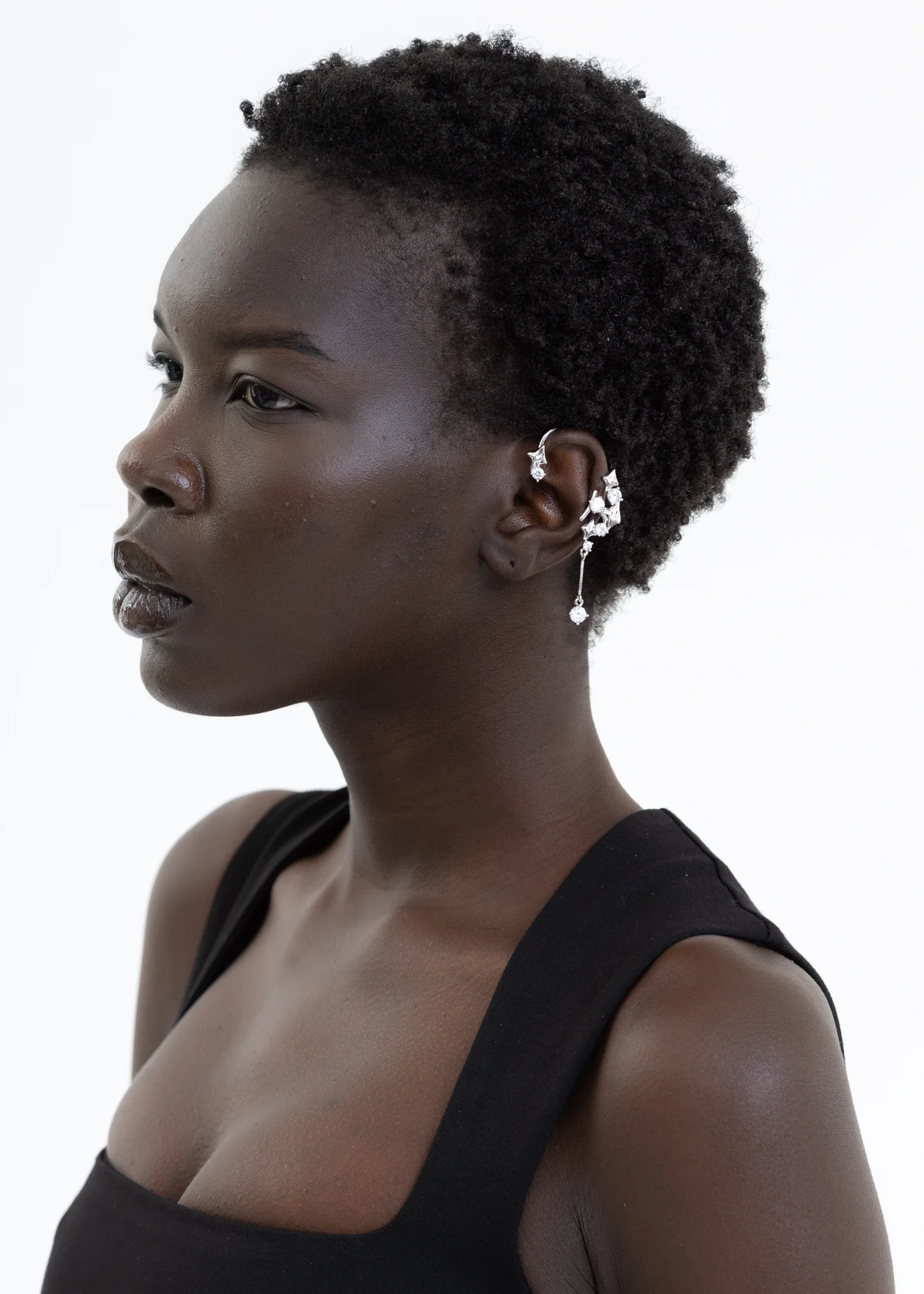 Silver Stars and Diamonds Ear Cuff - Image 2