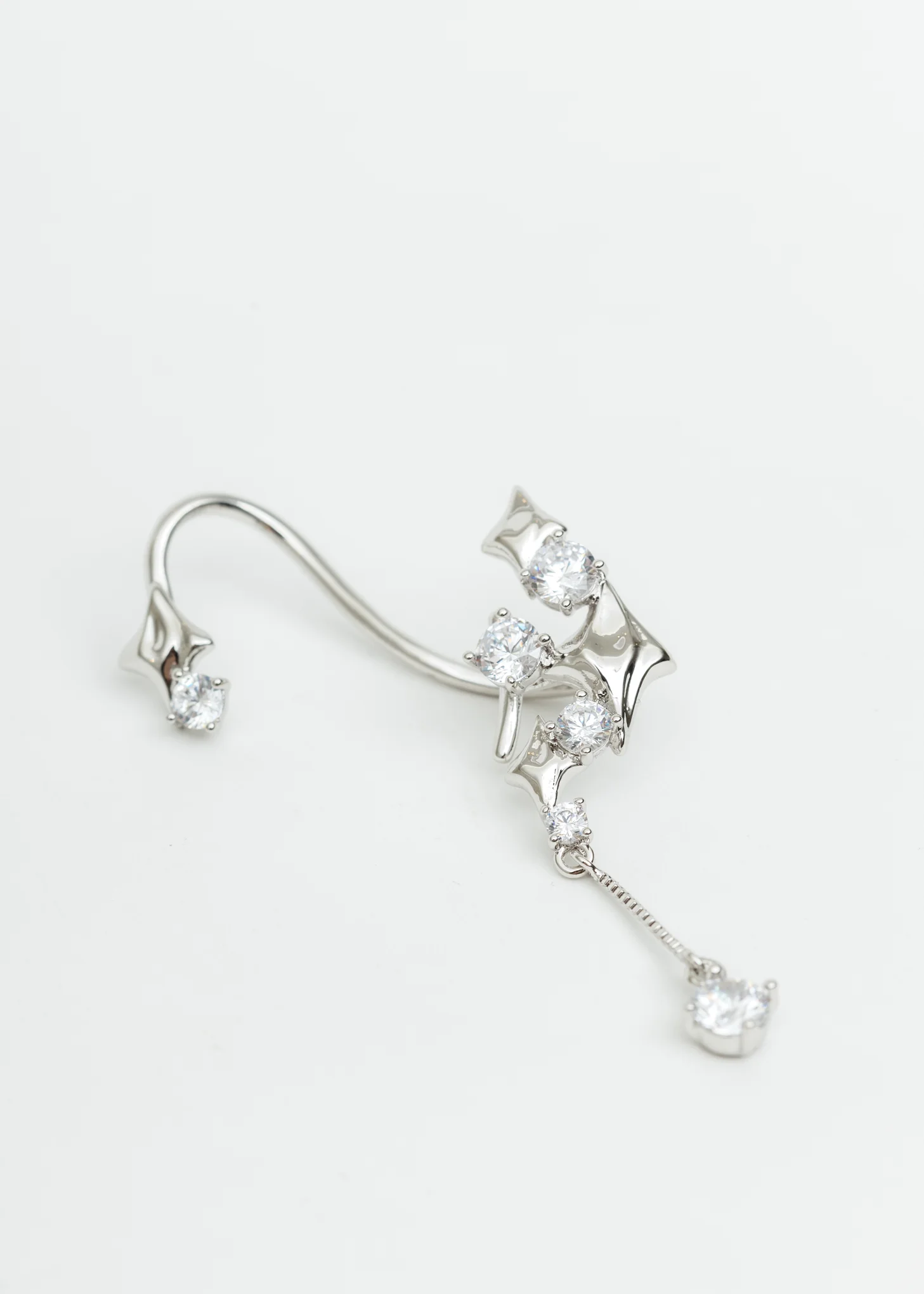 Silver Stars and Diamonds Ear Cuff - Image 4