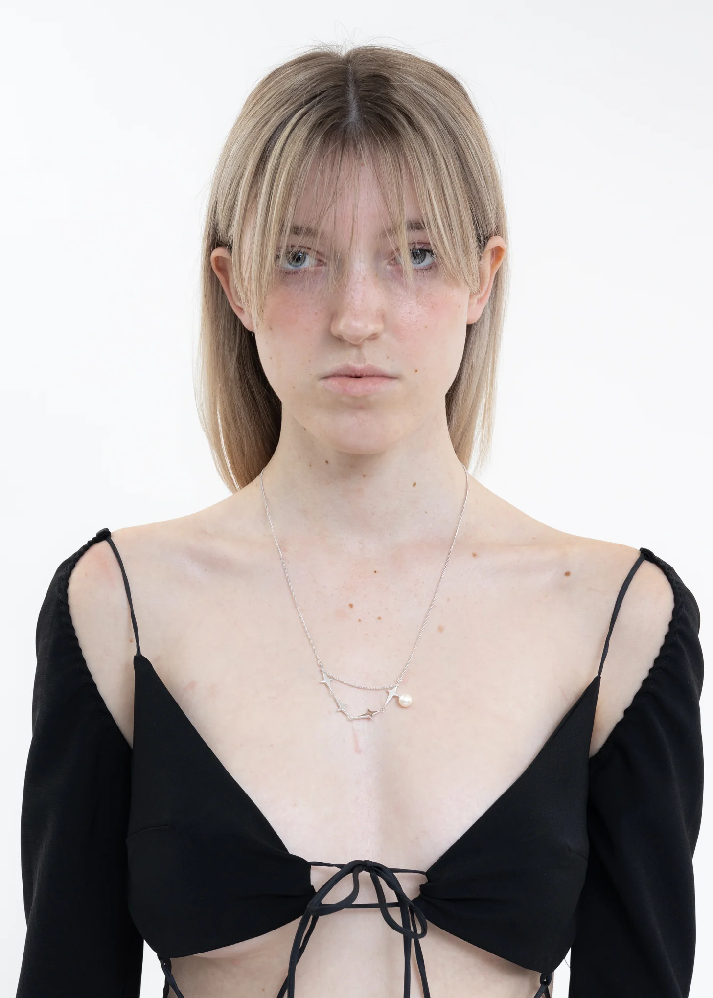Silver STARS And Pearl Necklace - Image 4