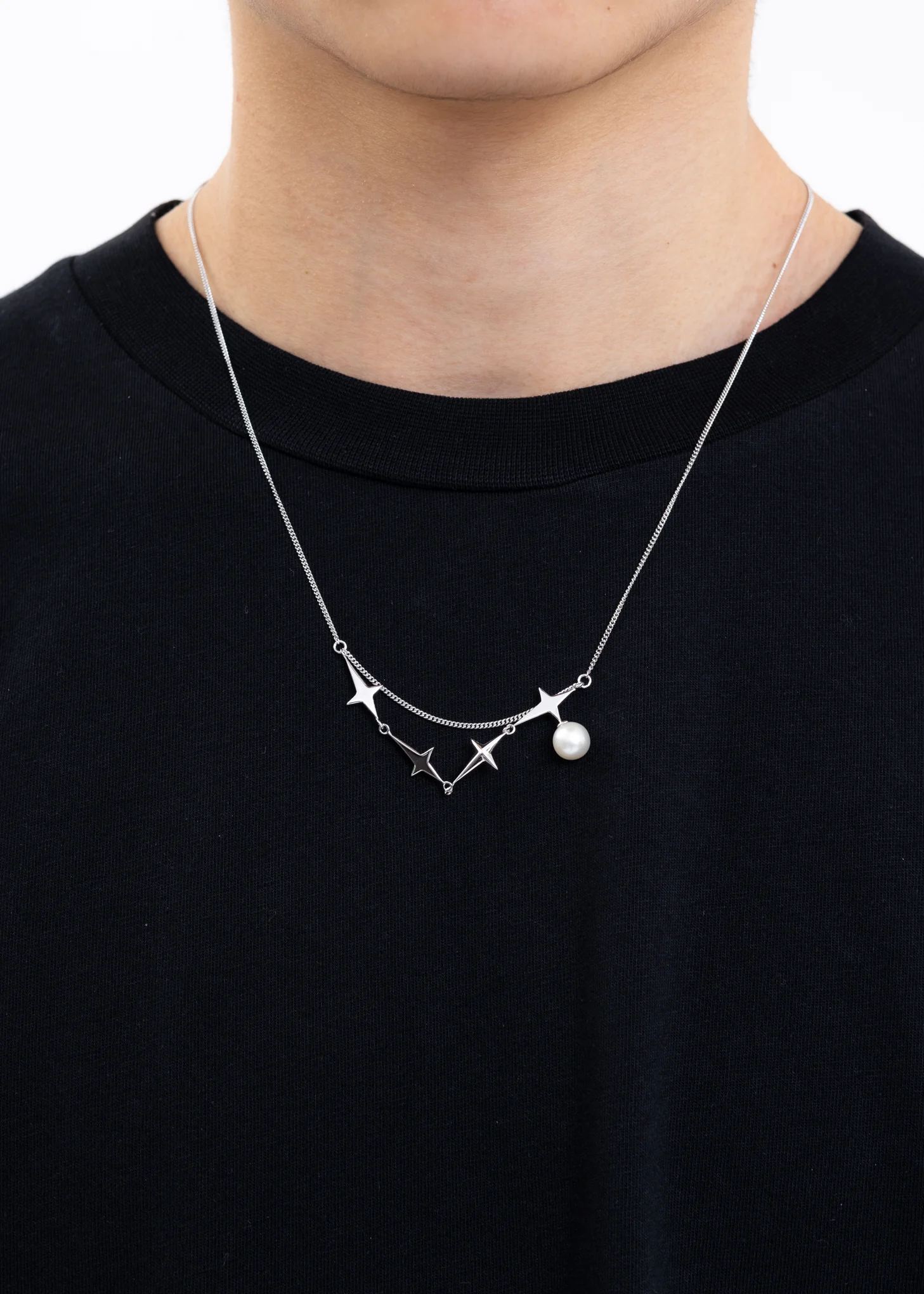 Silver STARS And Pearl Necklace - Image 6