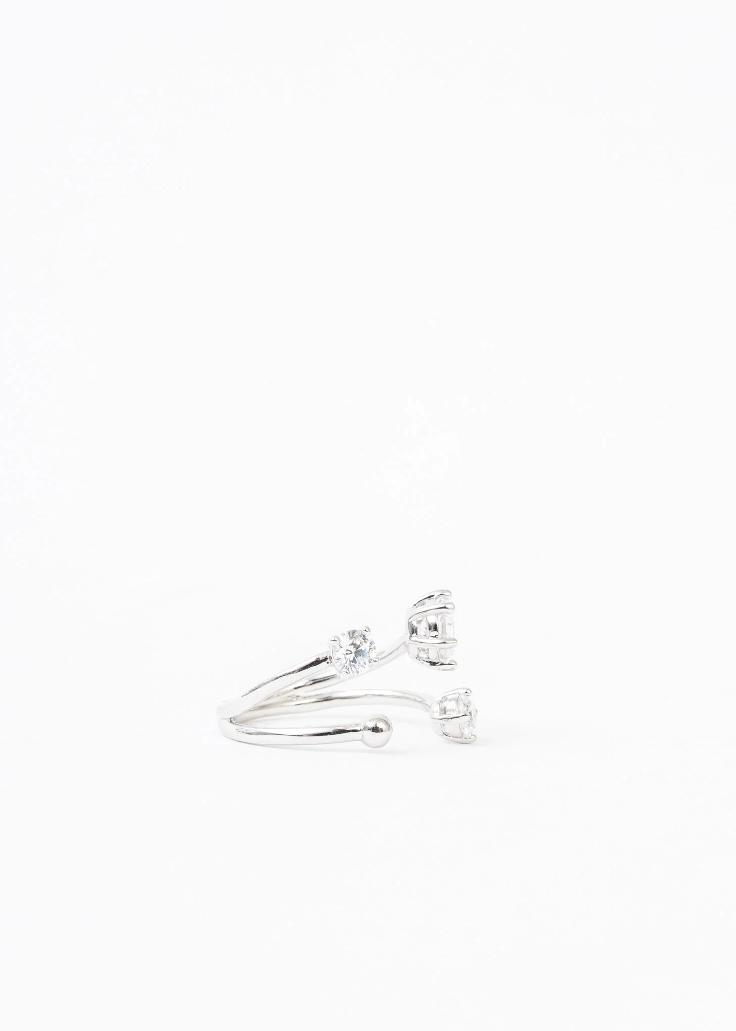 Silver Stars Light Rhinestone Ring - Image 3