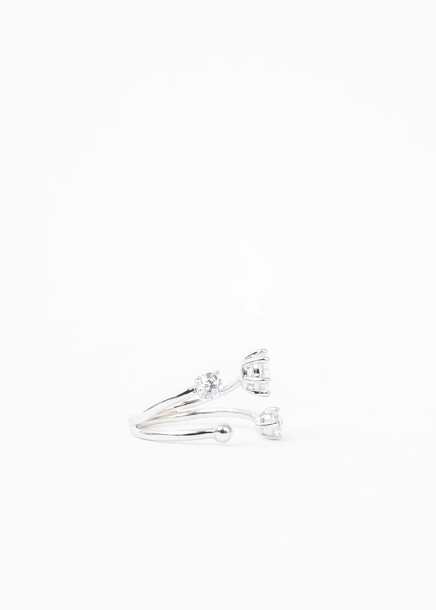 Silver Stars Light Rhinestone Ring - Image 3