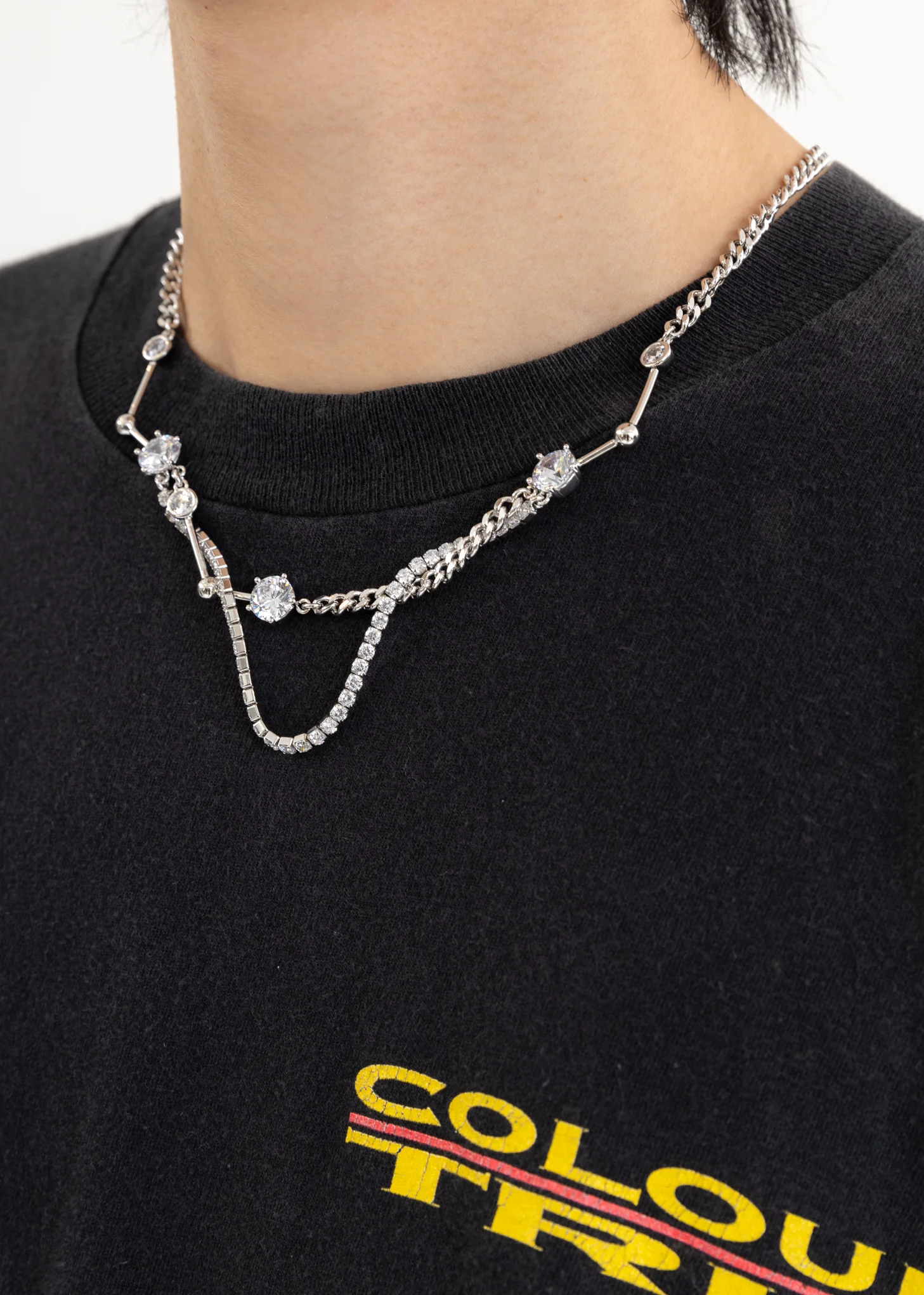 Silver Stars Line Necklace - Image 2