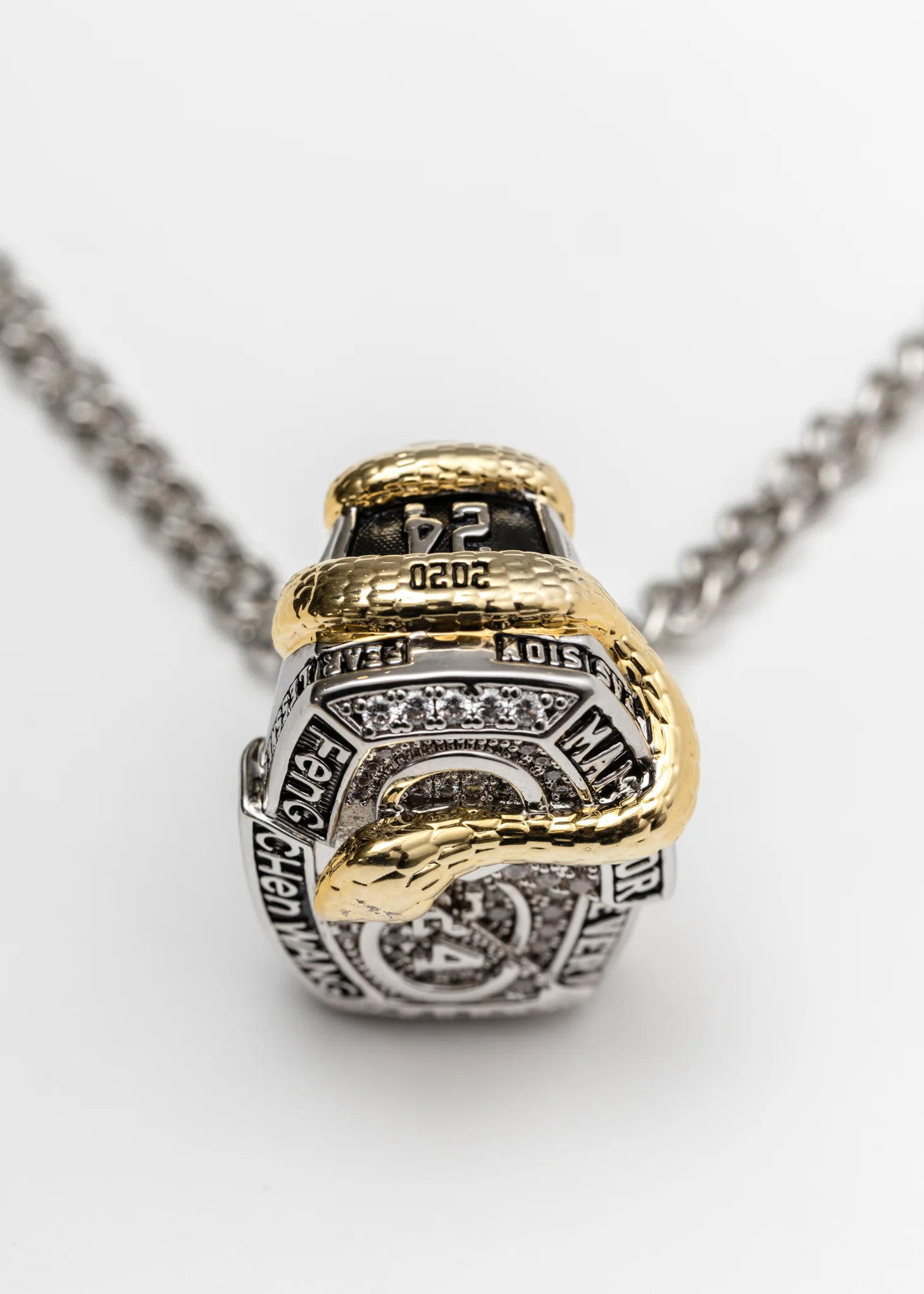 Silver Steel Ring Necklace - Image 8