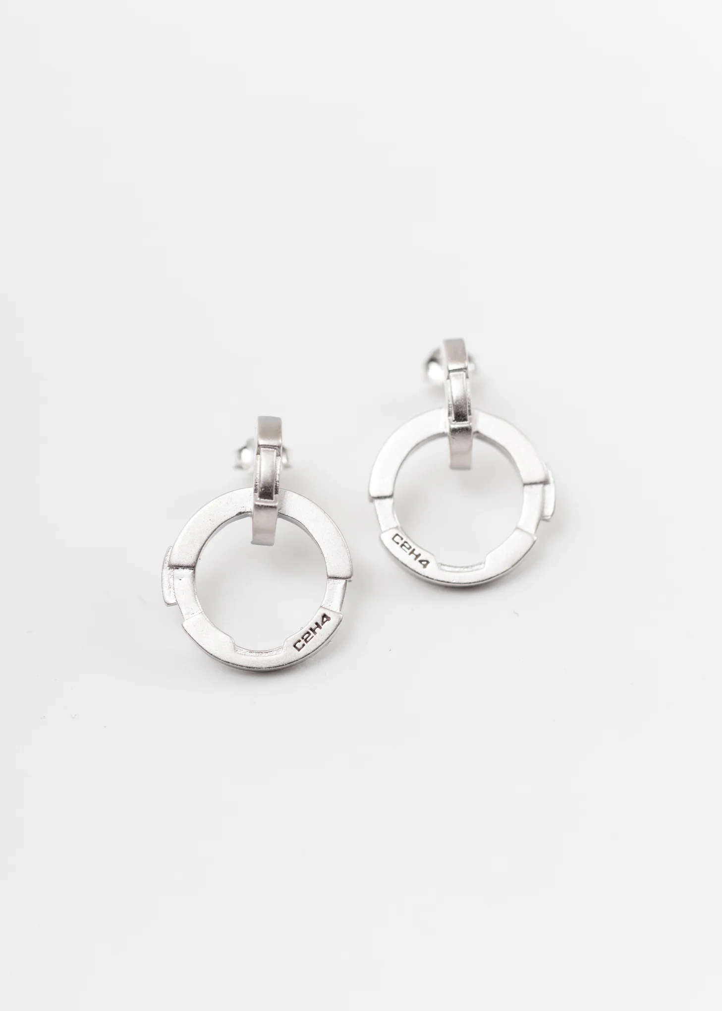 Silver Stereoscopic Combined Earrings