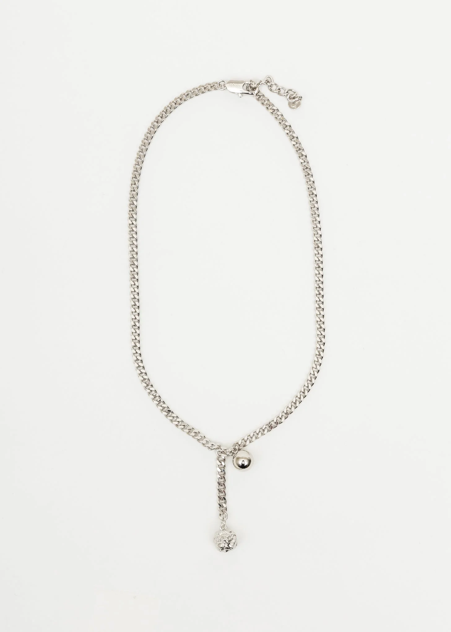 Silver Two Balls Necklace