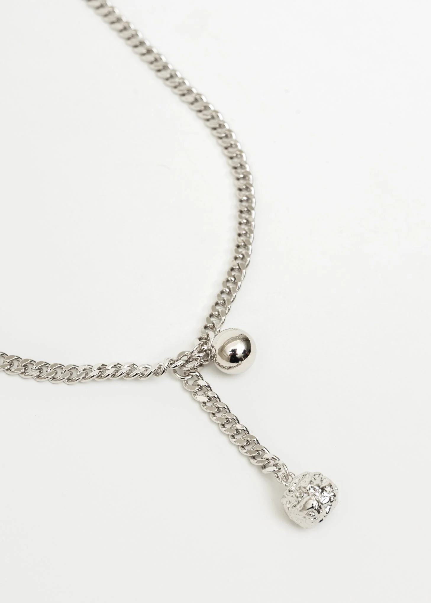 Silver Two Balls Necklace - Image 4