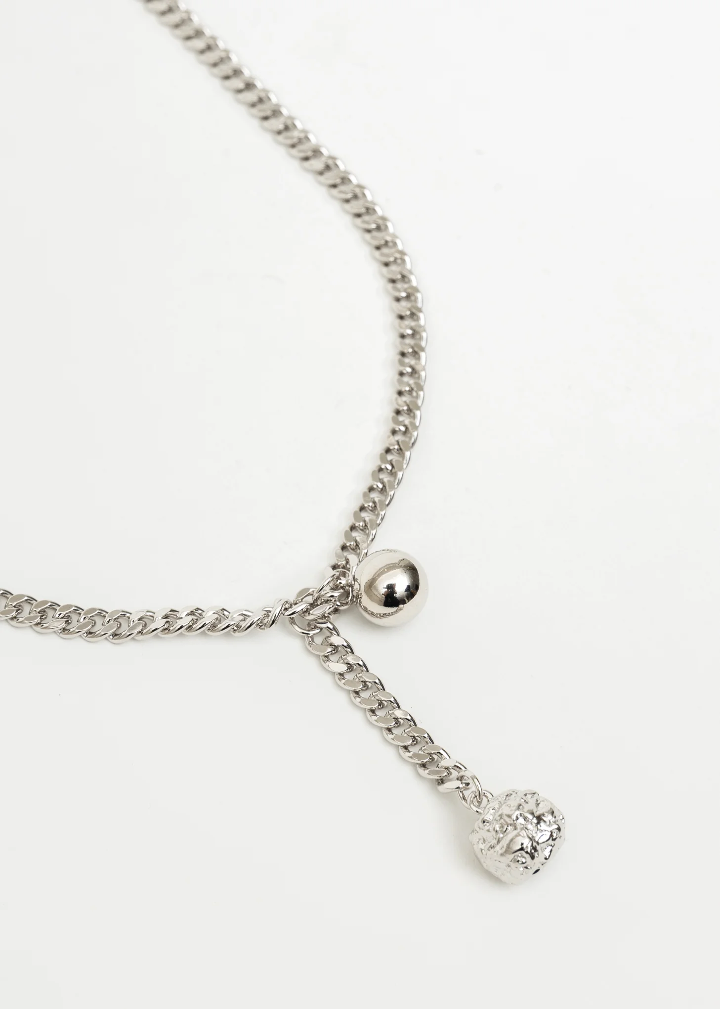 Silver Two Balls Necklace - Image 5