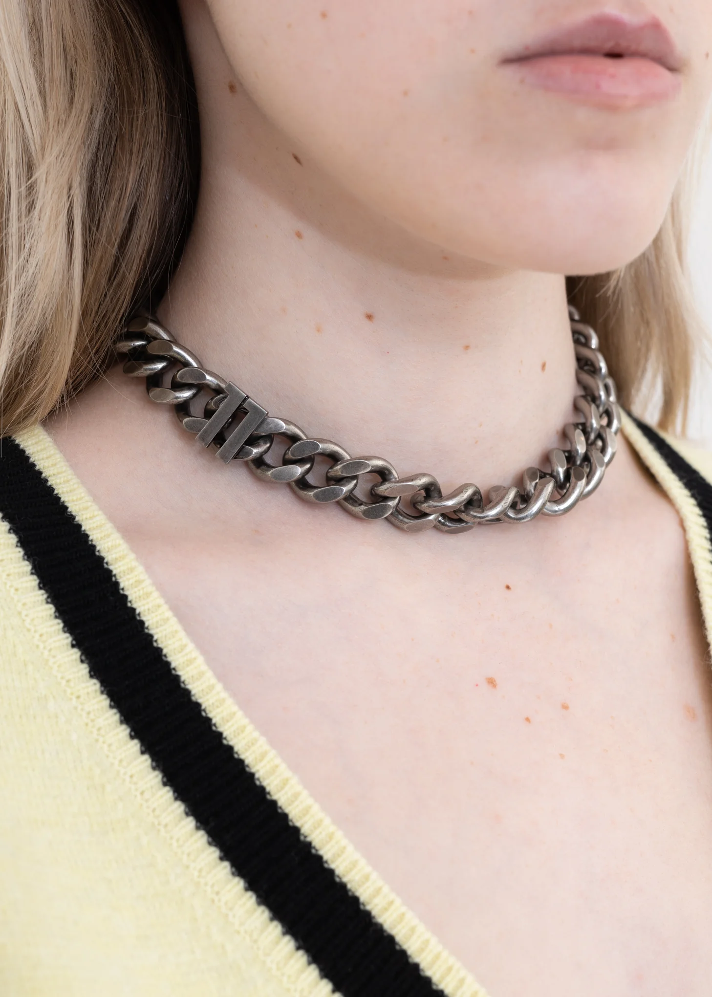 SILVER2 '11' LOGO CHUNKY CHAIN CHOKER - Image 3