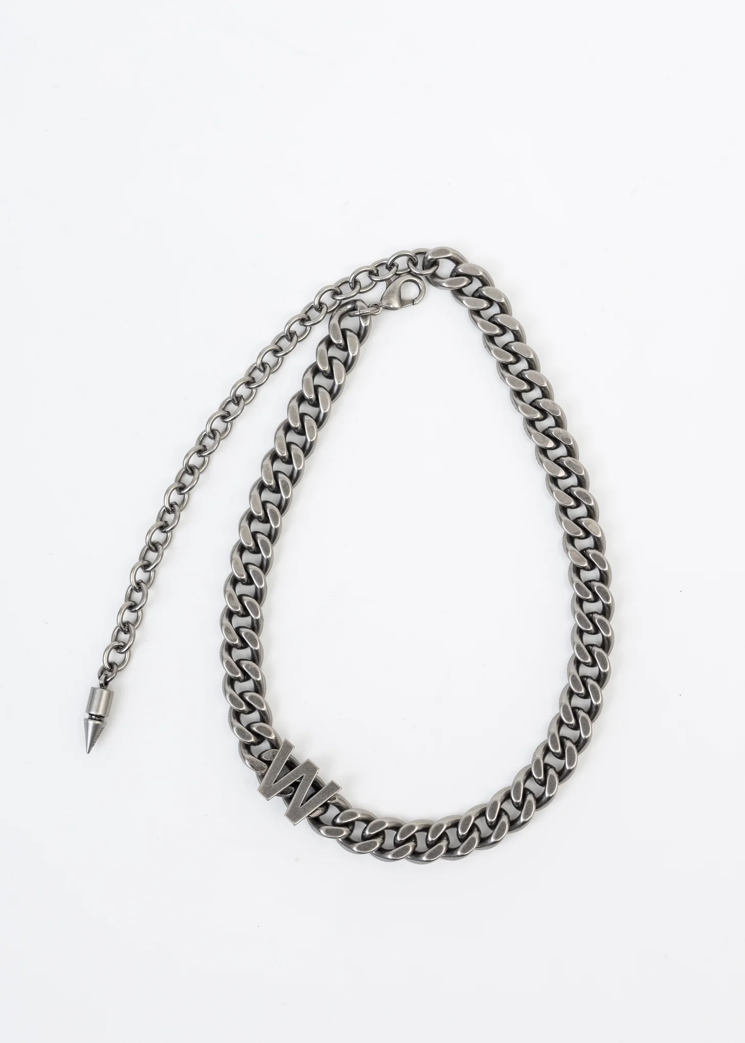 SILVER2 'W' LOGO MEDIUM CHAIN CHOKER