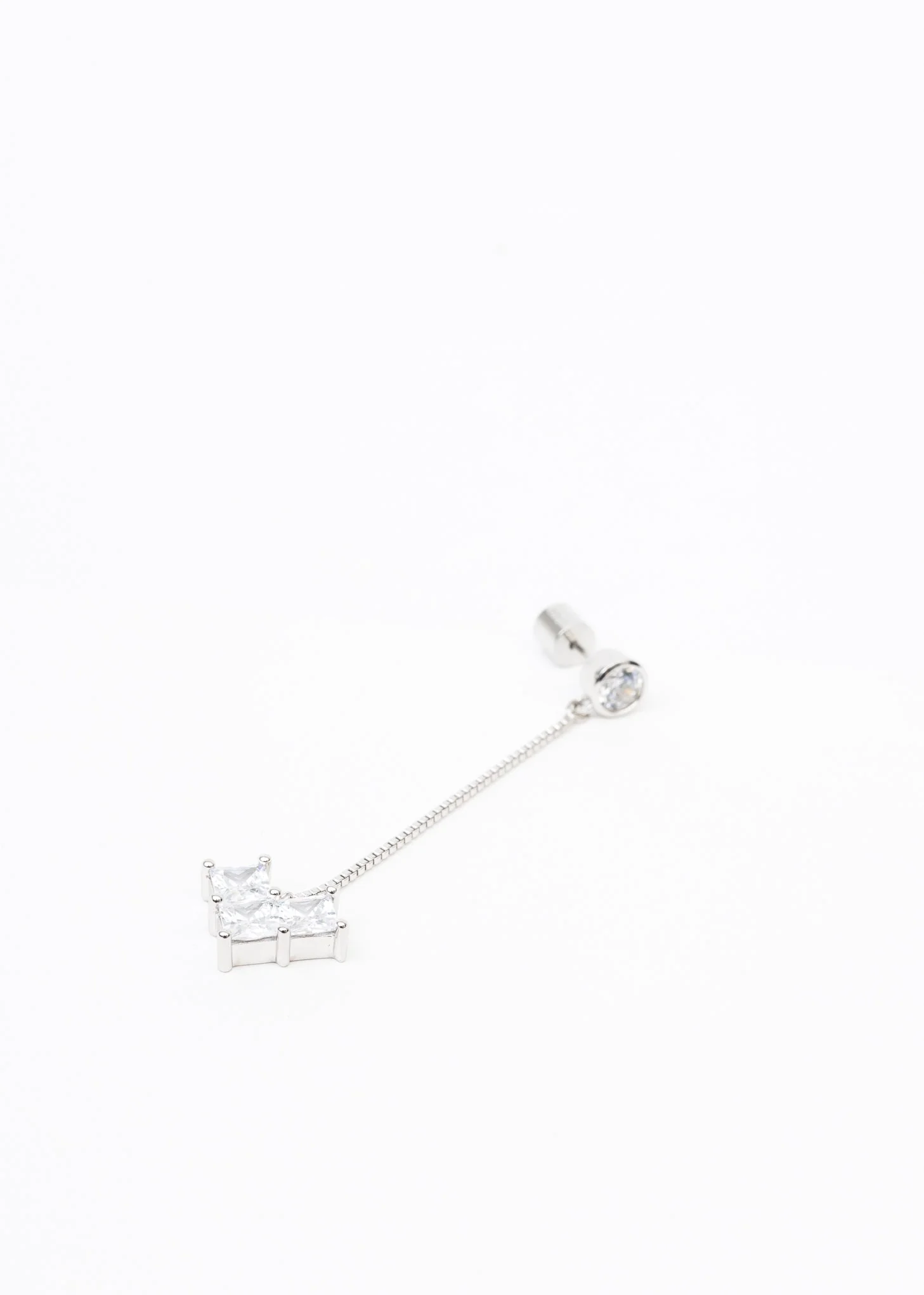 Single Rhinestone Heart Earring - Single - Image 4