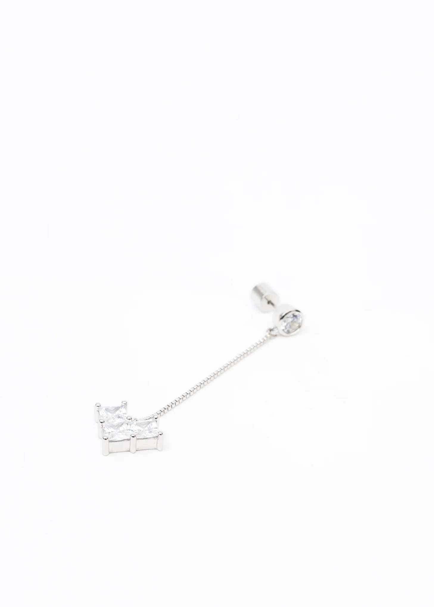 Single Rhinestone Heart Earring - Single - Image 4