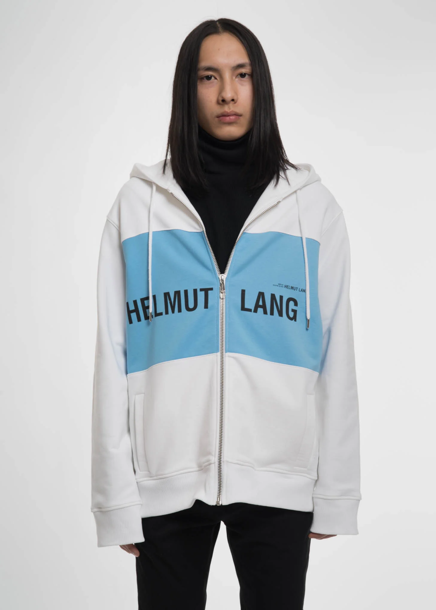 Sky Blue Panel Campaign Zip Hoodie