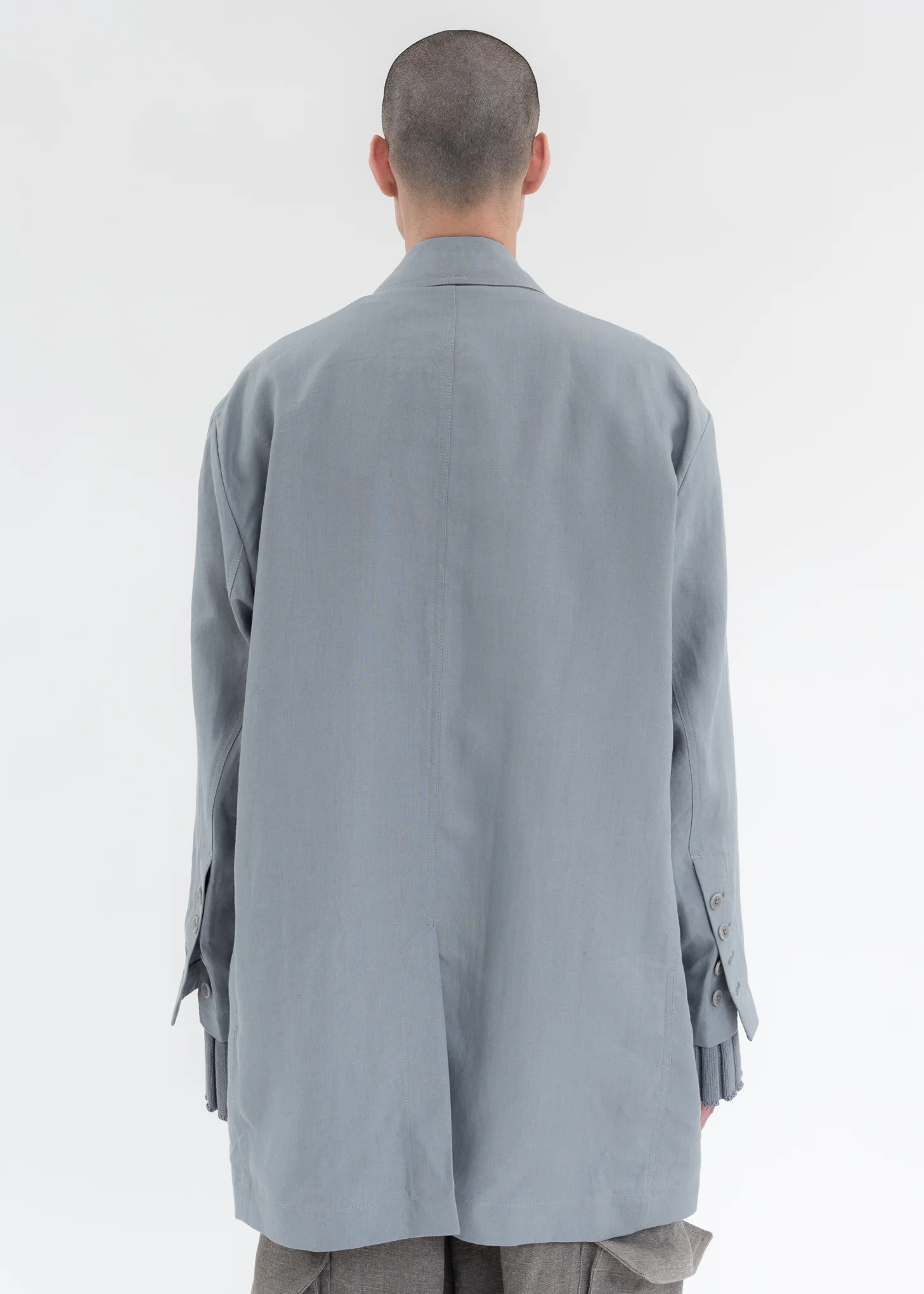 SKY BLUE SINGLE BREASTED JACKET - Image 3