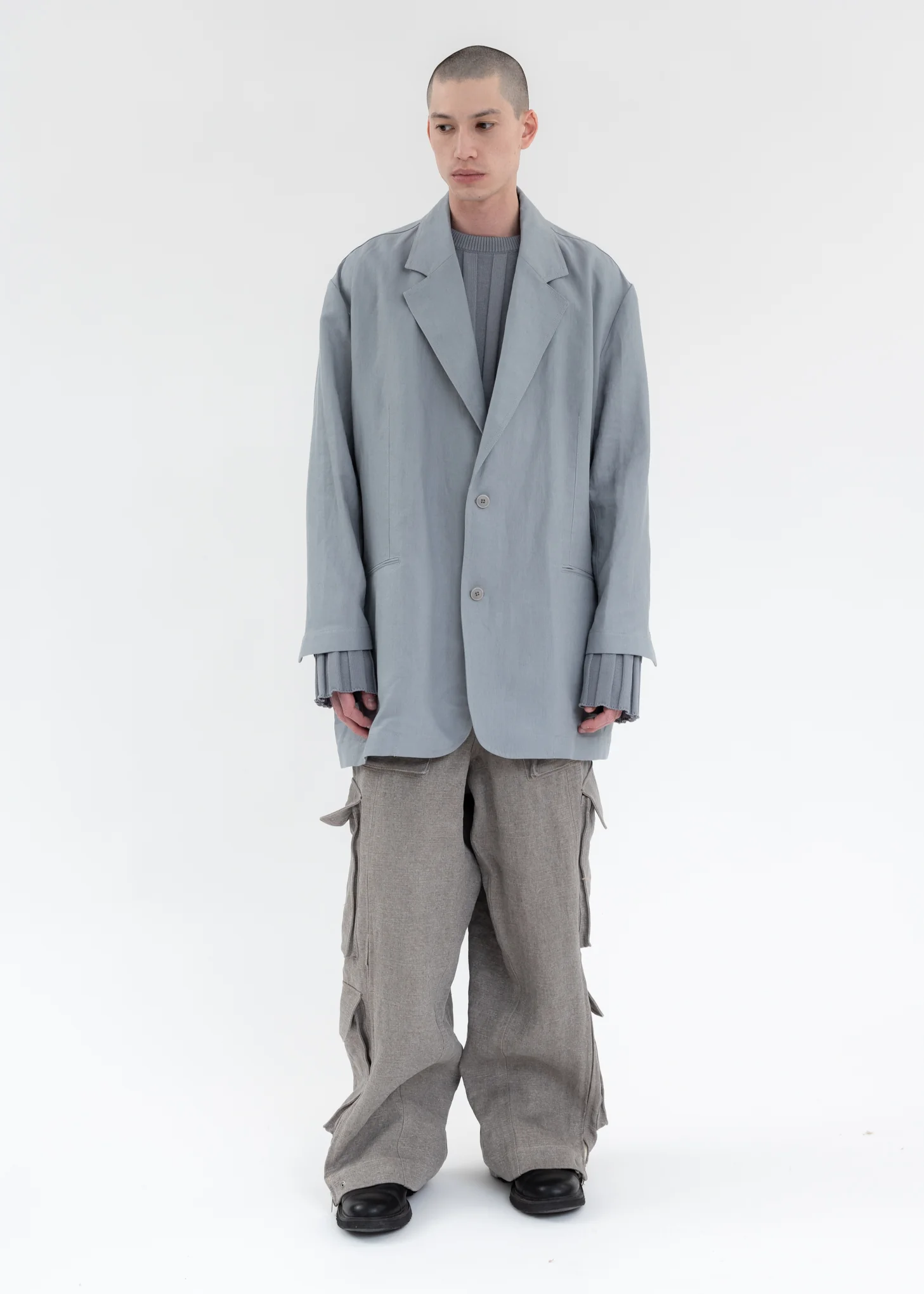 SKY BLUE SINGLE BREASTED JACKET - Image 5