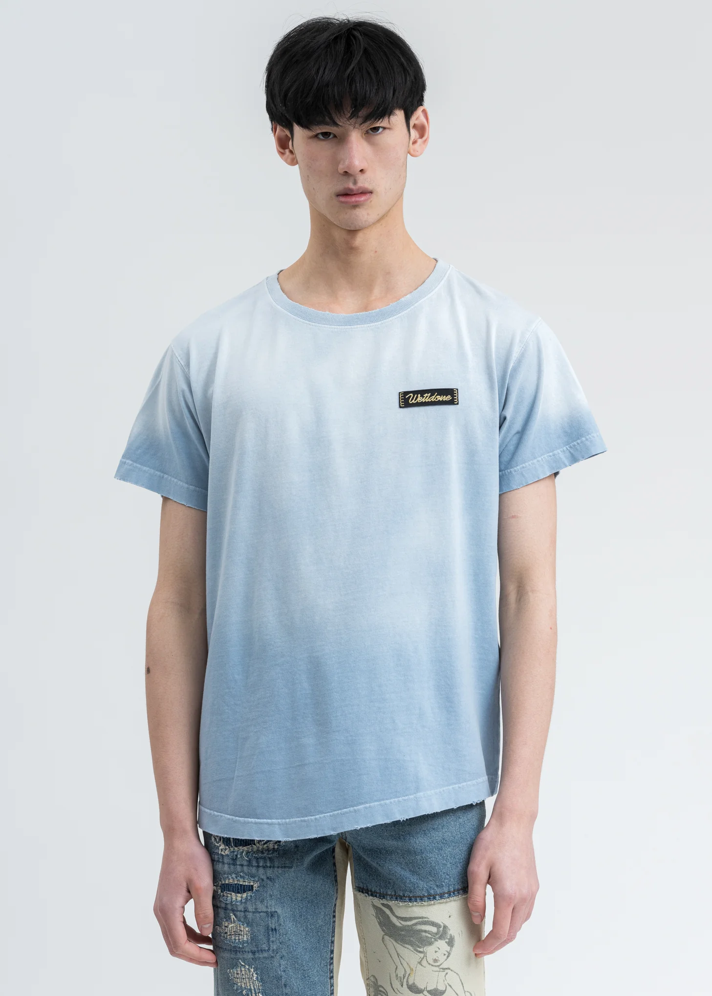 Sky Color Butterfly Washed T-Shirt