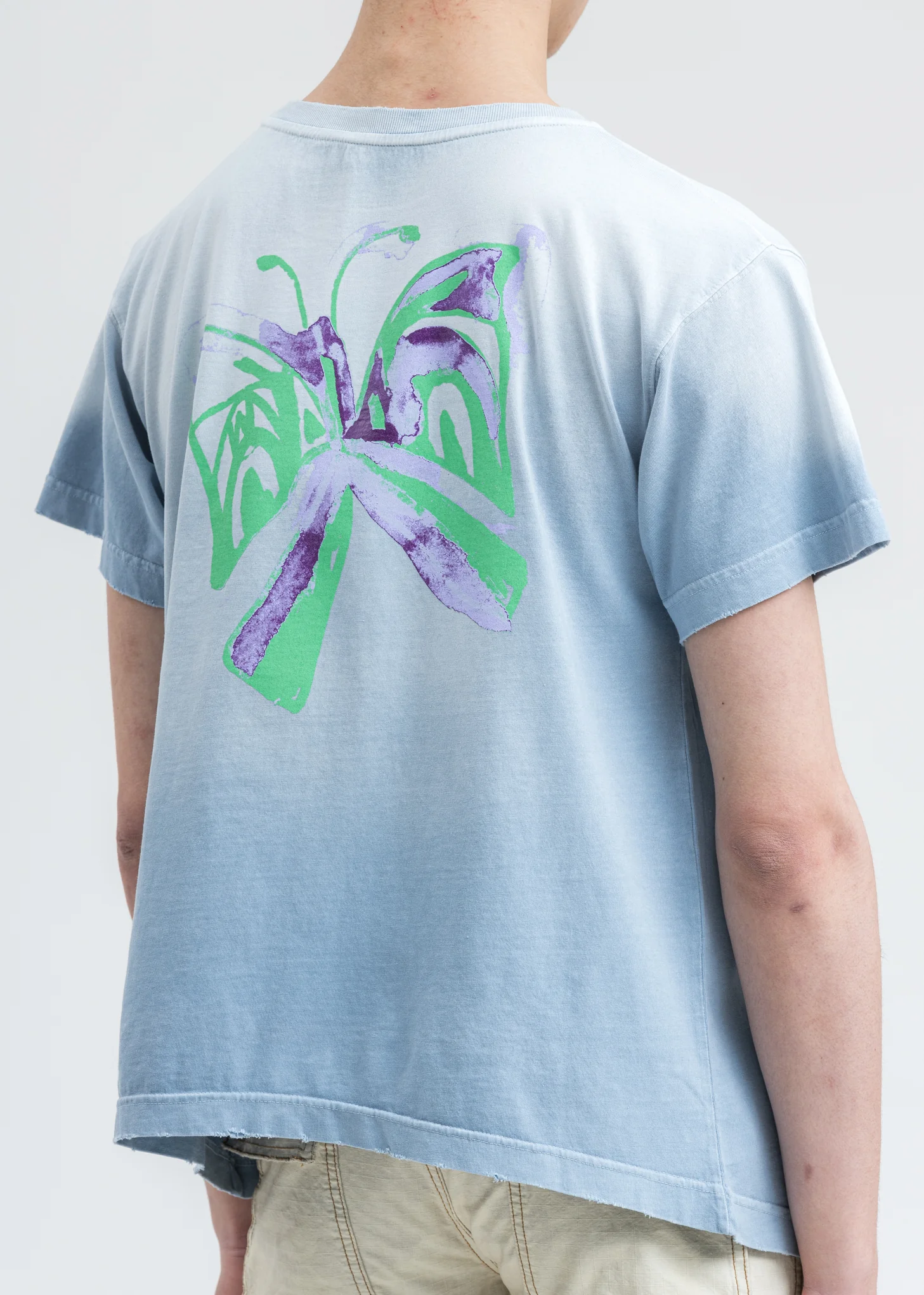 Sky Color Butterfly Washed T-Shirt - Image 2