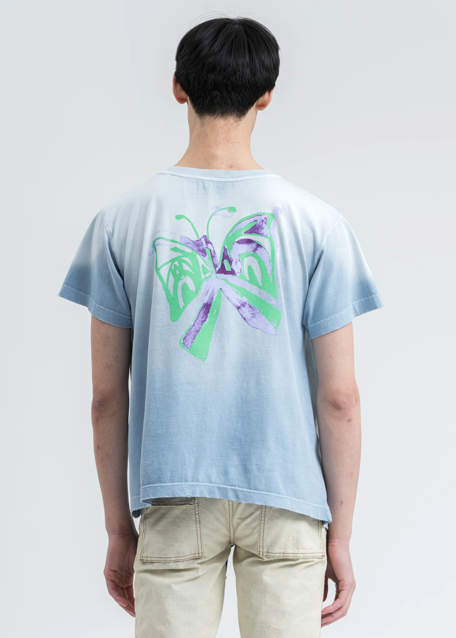 Sky Color Butterfly Washed T-Shirt - Image 4
