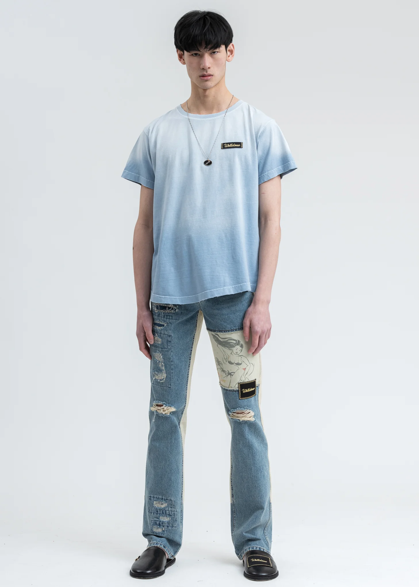 Sky Color Butterfly Washed T-Shirt - Image 6