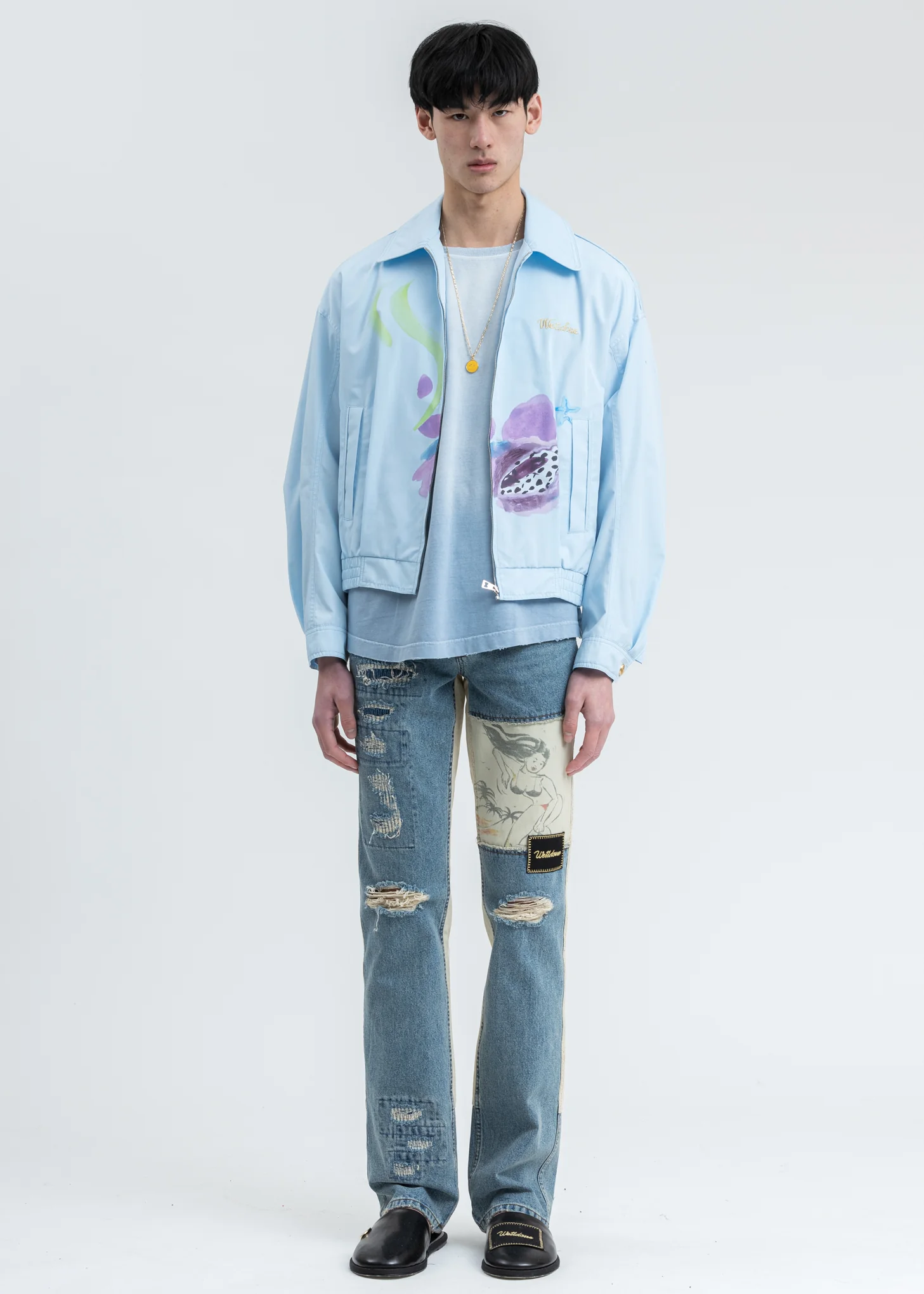 Sky Color Butterfly Washed T-Shirt - Image 7