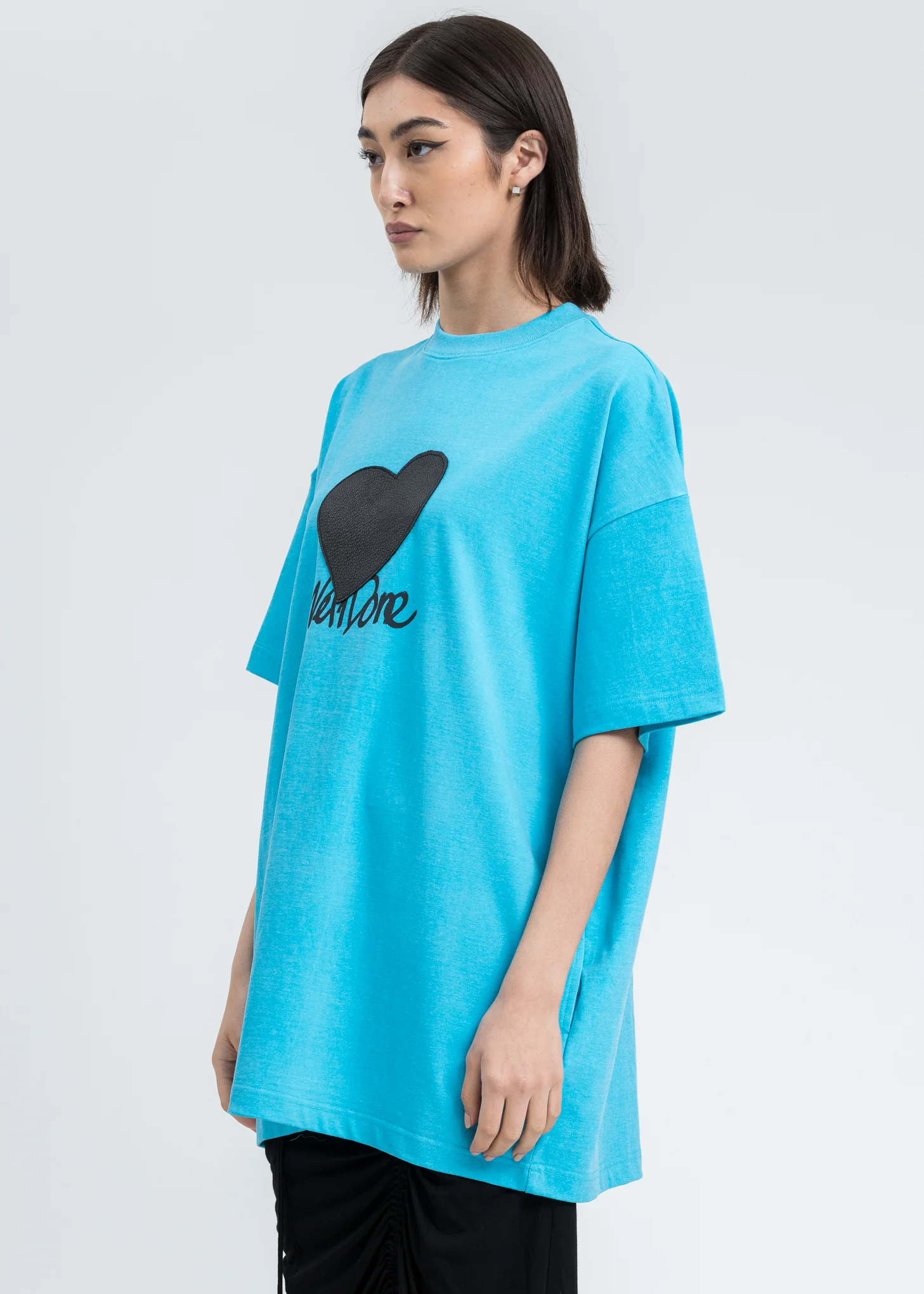 Sky Color Heart Patch We11done T-Shirt - Image 3