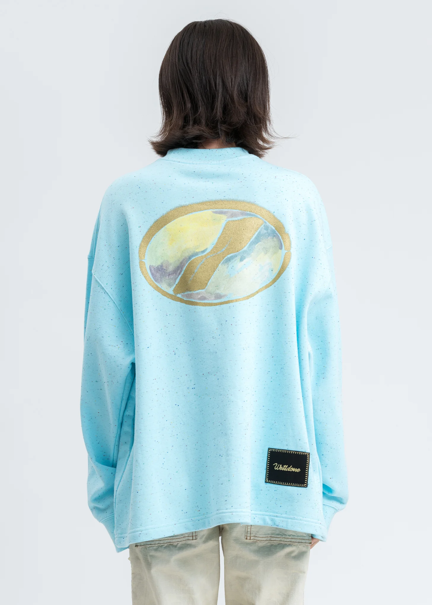 Sky Color Logo Print Long Sleeve Shirt - Image 4