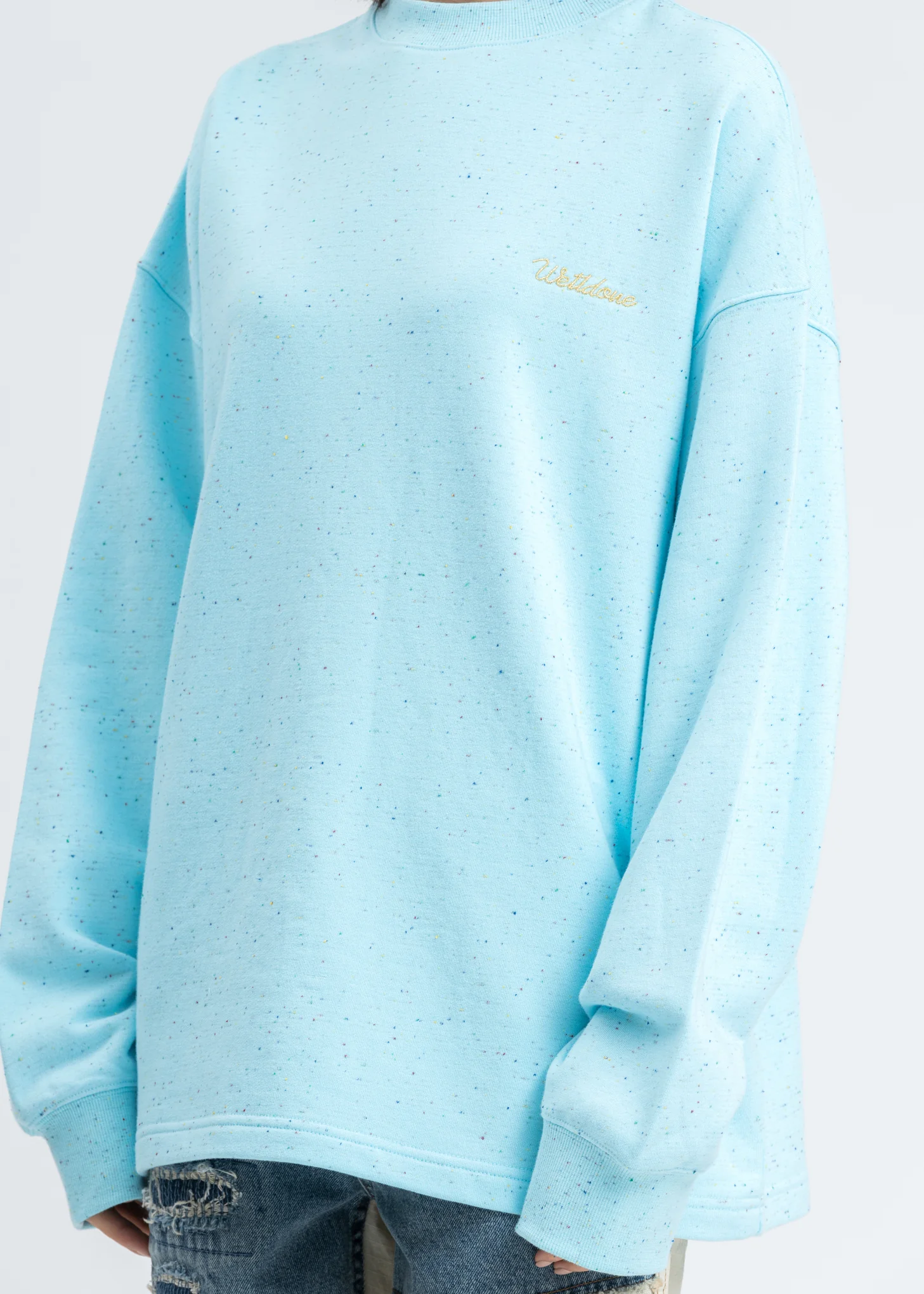 Sky Color Logo Print Long Sleeve Shirt - Image 5