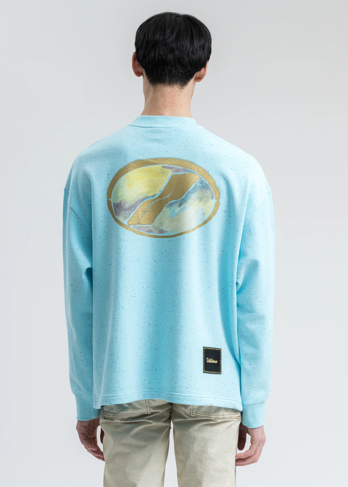 Sky Color Logo Print Long Sleeve Shirt - Image 3