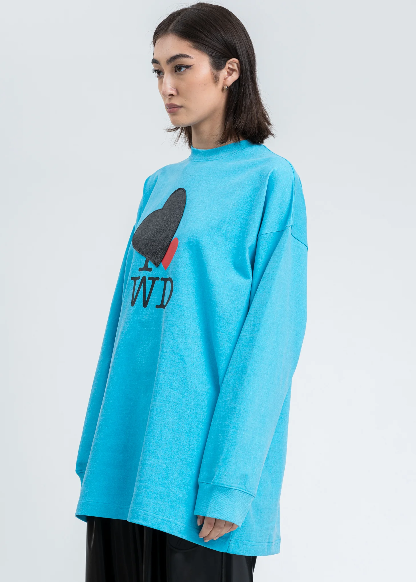 Sky Heart Patch 'I Love WD' Long Sleeve Shirt - Image 3