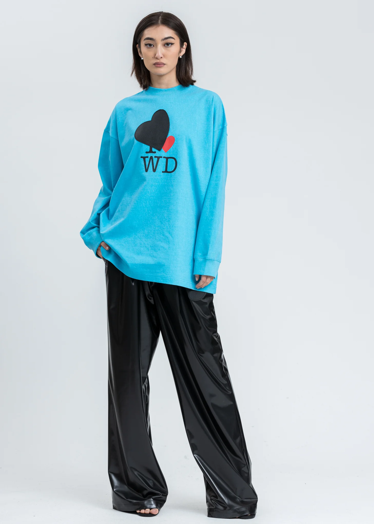 Sky Heart Patch 'I Love WD' Long Sleeve Shirt - Image 6