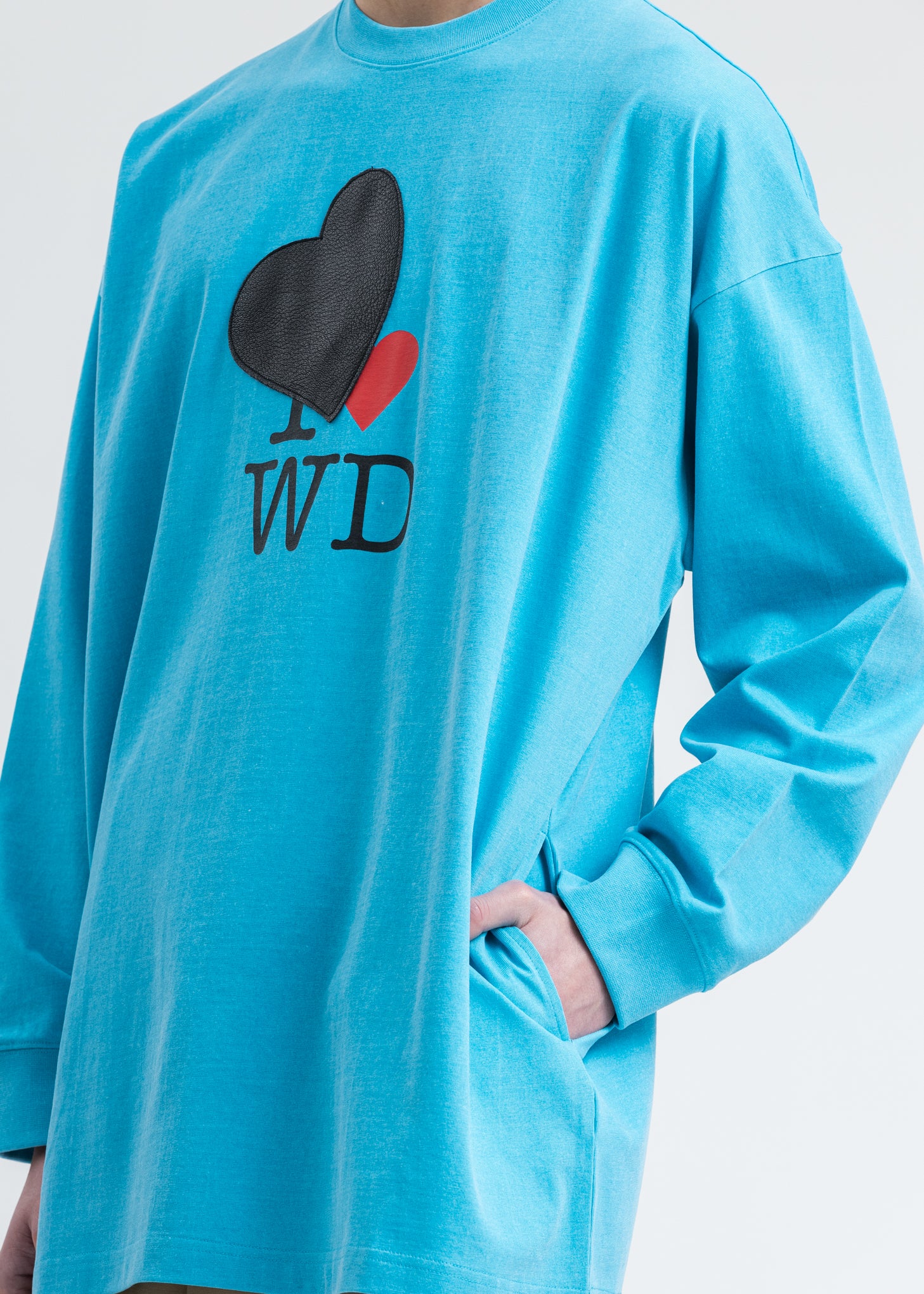 Sky Heart Patch 'I Love WD' Long Sleeve Shirt - Image 2