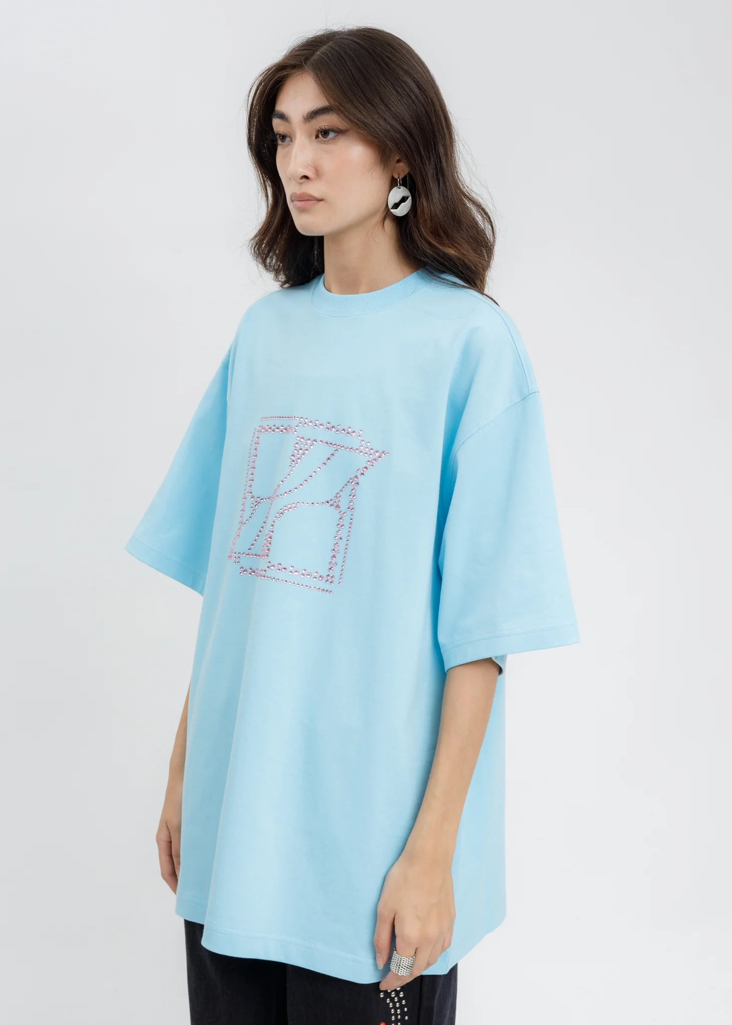 Sky WE11DONE Crystal Logo T-Shirt - Image 4