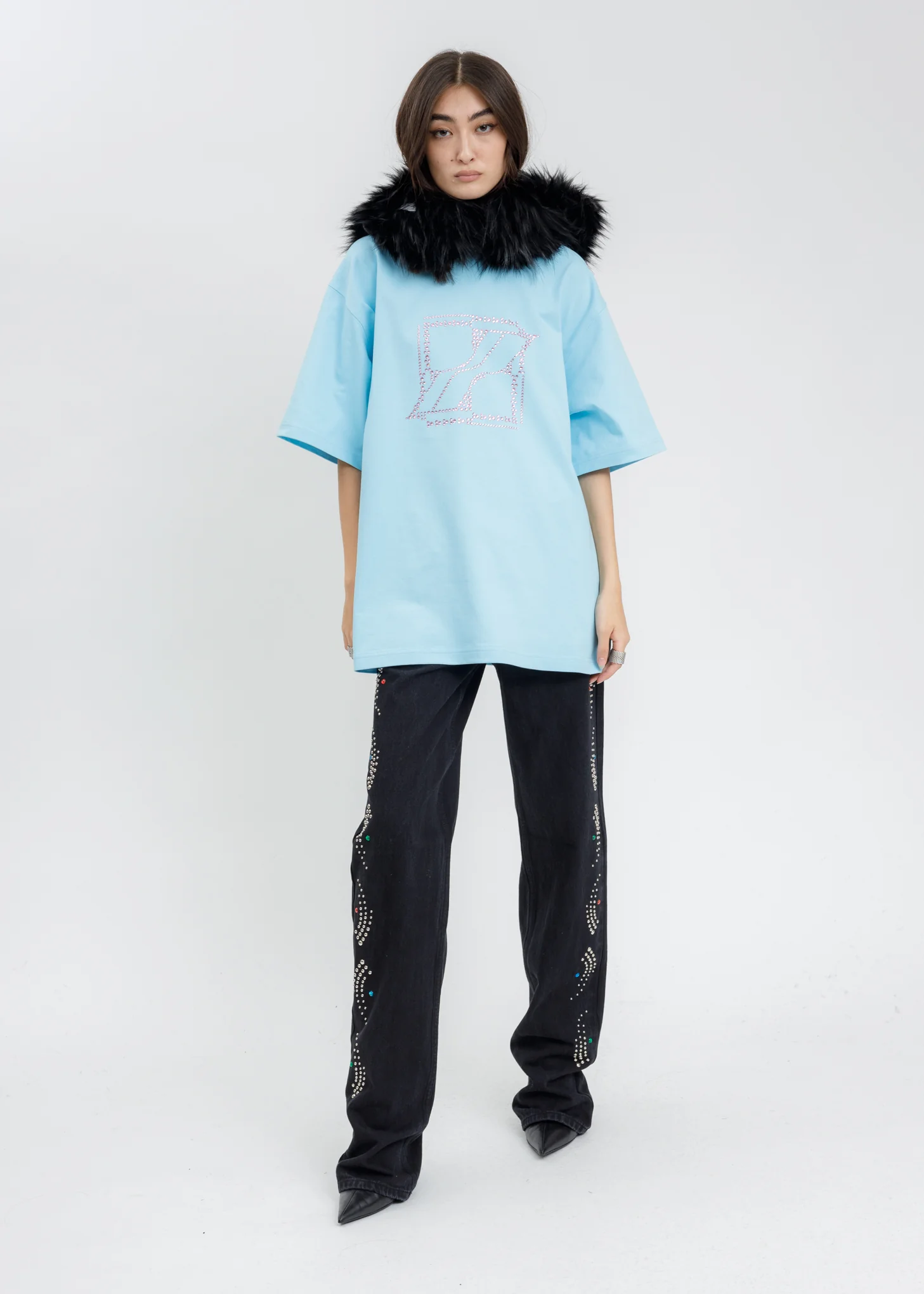 Sky WE11DONE Crystal Logo T-Shirt - Image 6