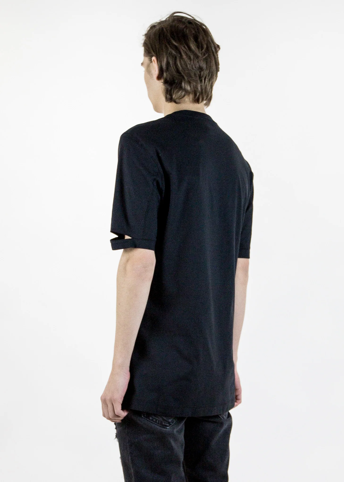 Black Slash Sleeve T-Shirt - Image 5