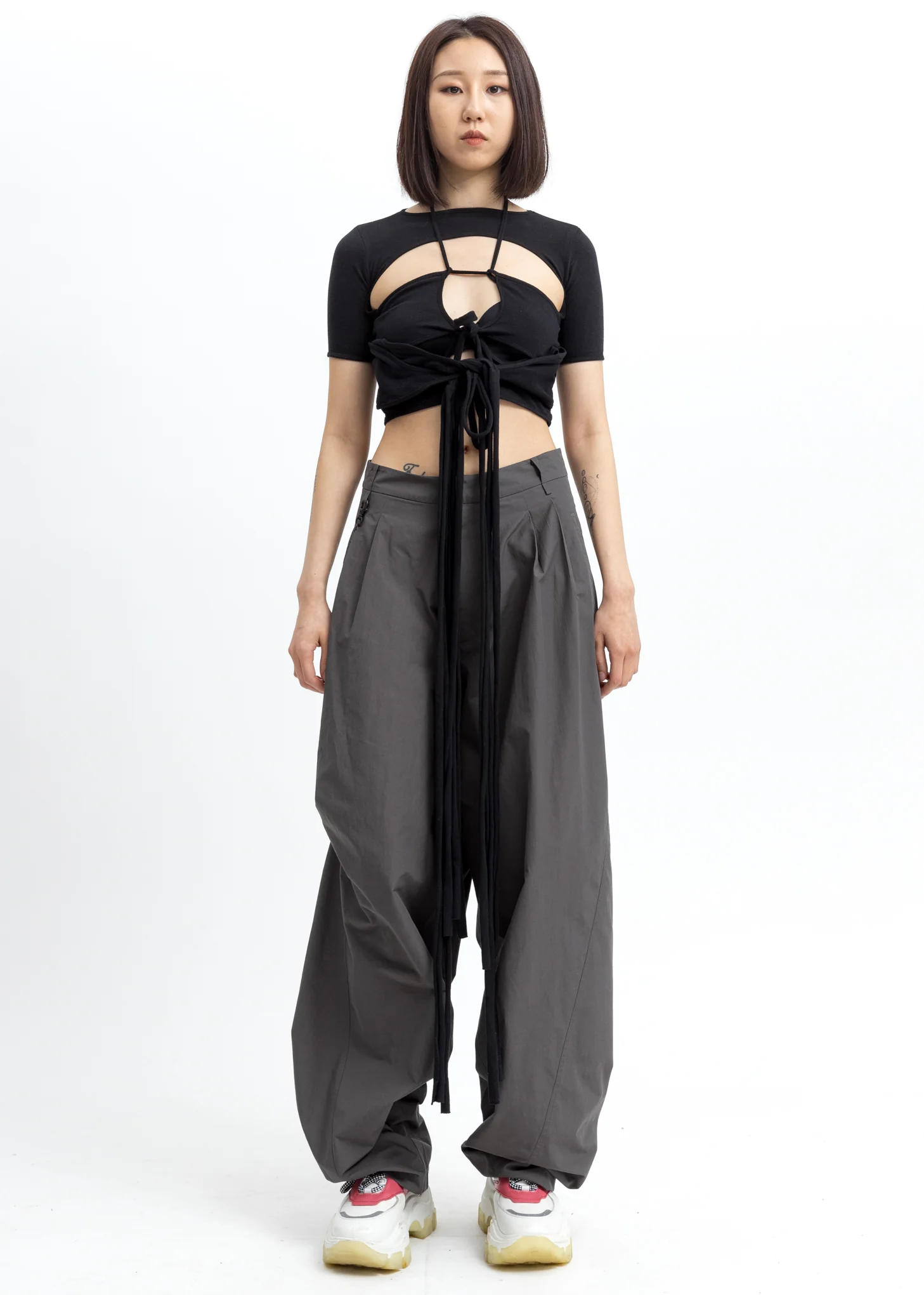 Slate Grey Chained Wide Pants - Image 7