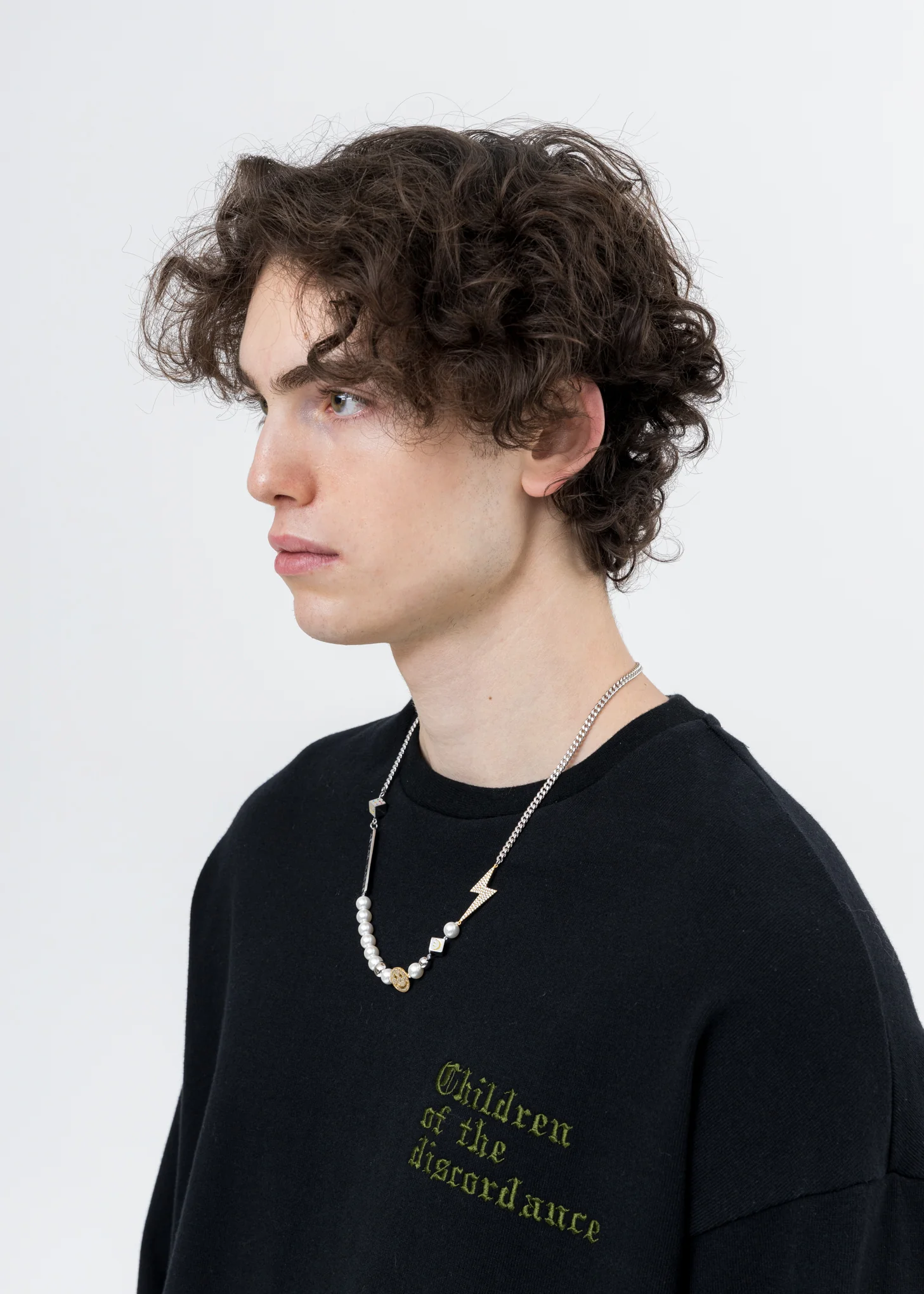 Sliver Smile Face Flash Cuba Necklace - Image 4