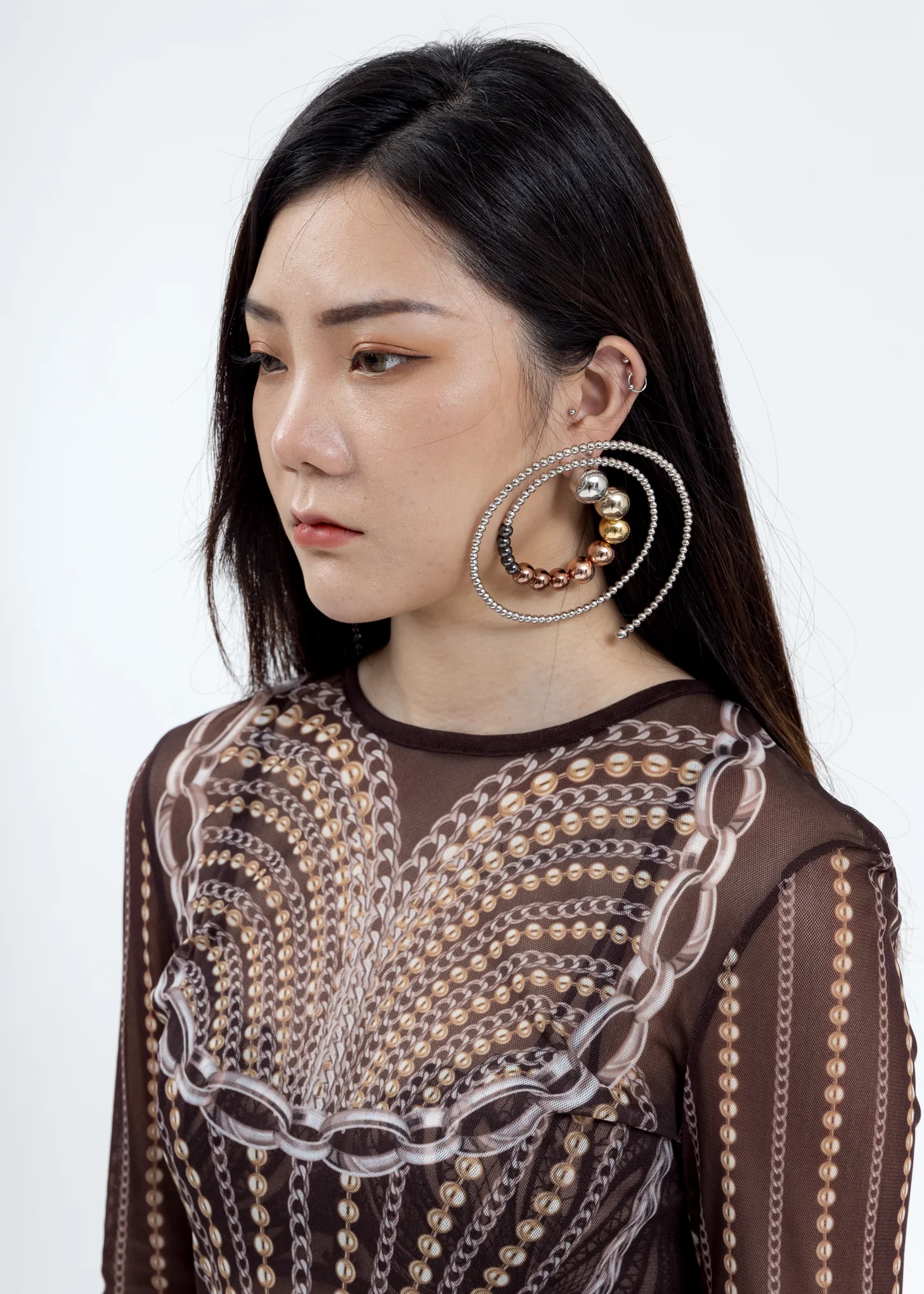 Spiral Bead Earrings (Single) - Image 3