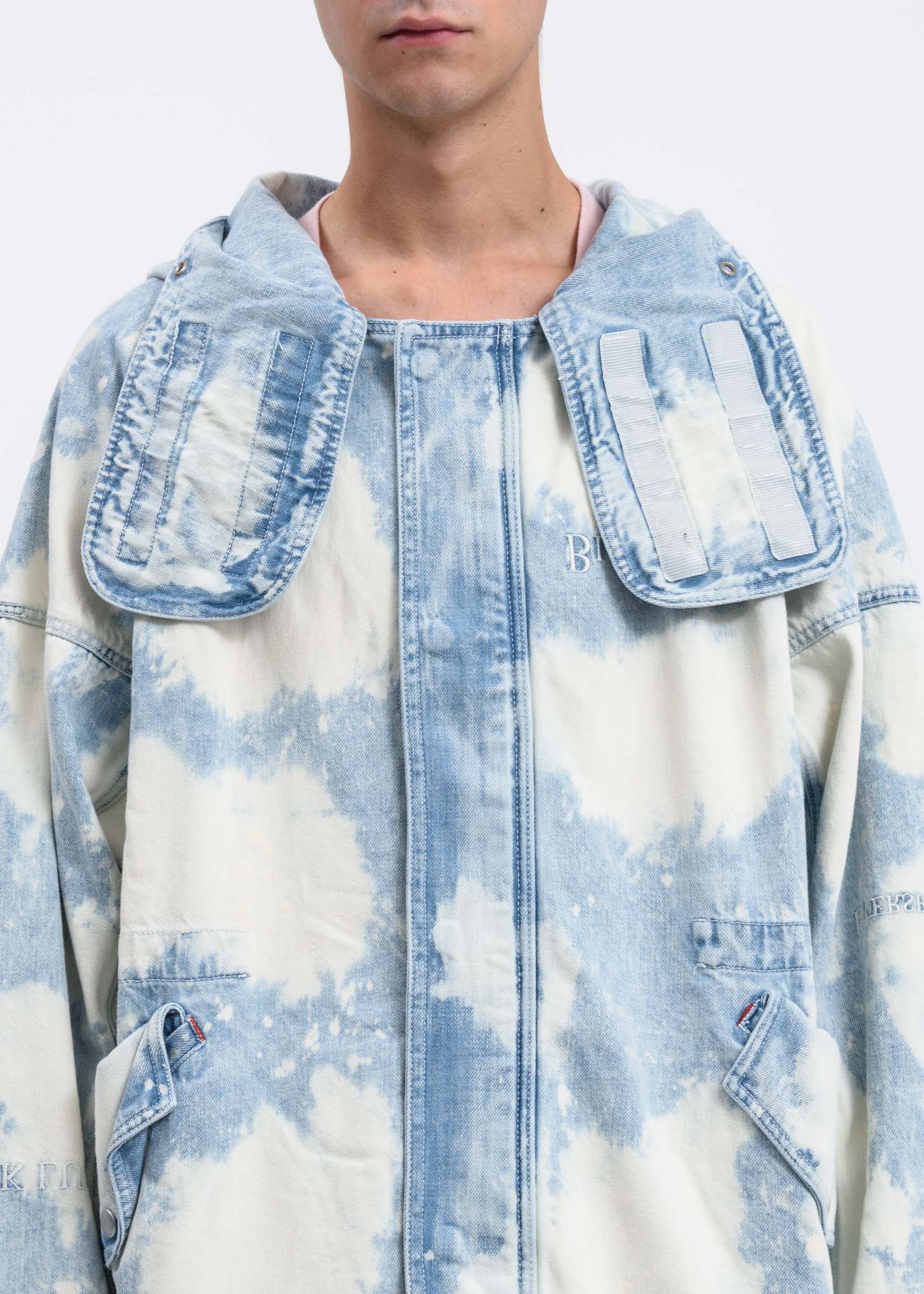 Splatter Denim Hooded Jacket - Image 5